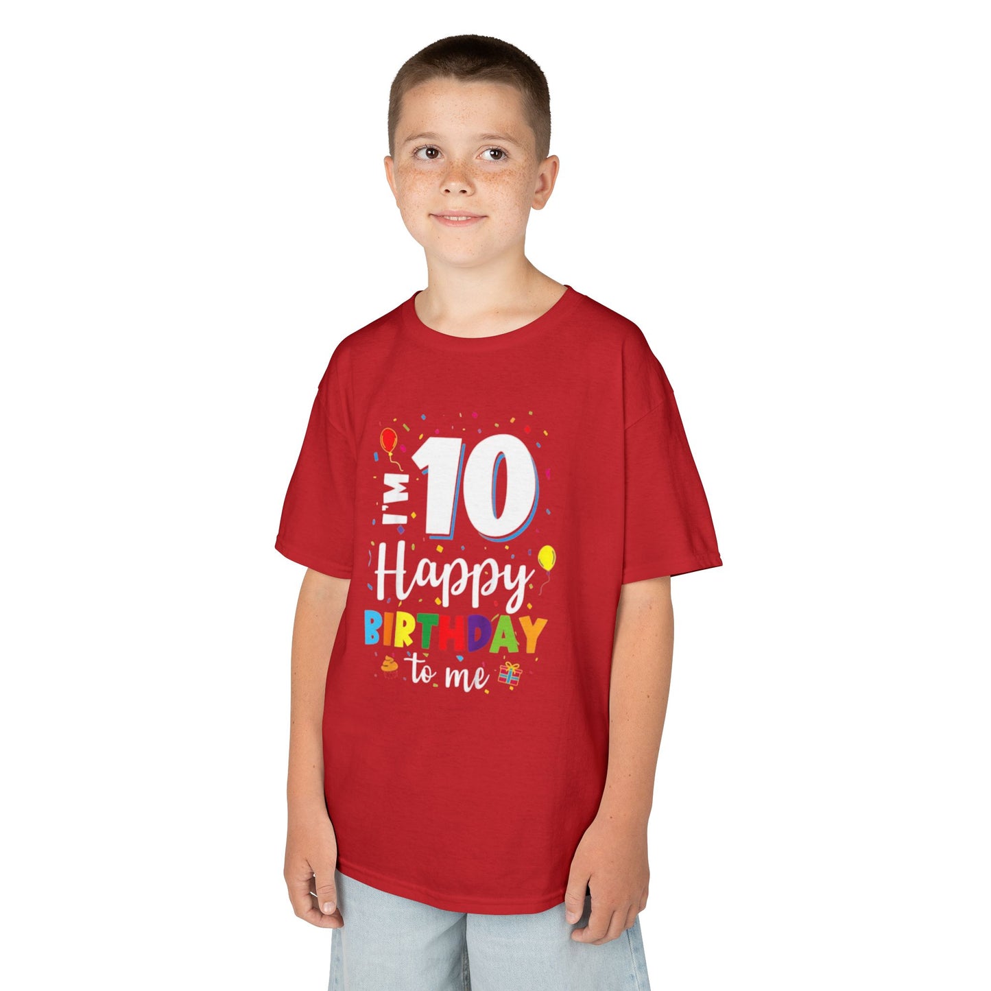 Kids Birthday Tee, Fun Birthday Shirt for Kids, 10th Birthday Party Gift, Colorful Celebration Top, Playful Kidswear