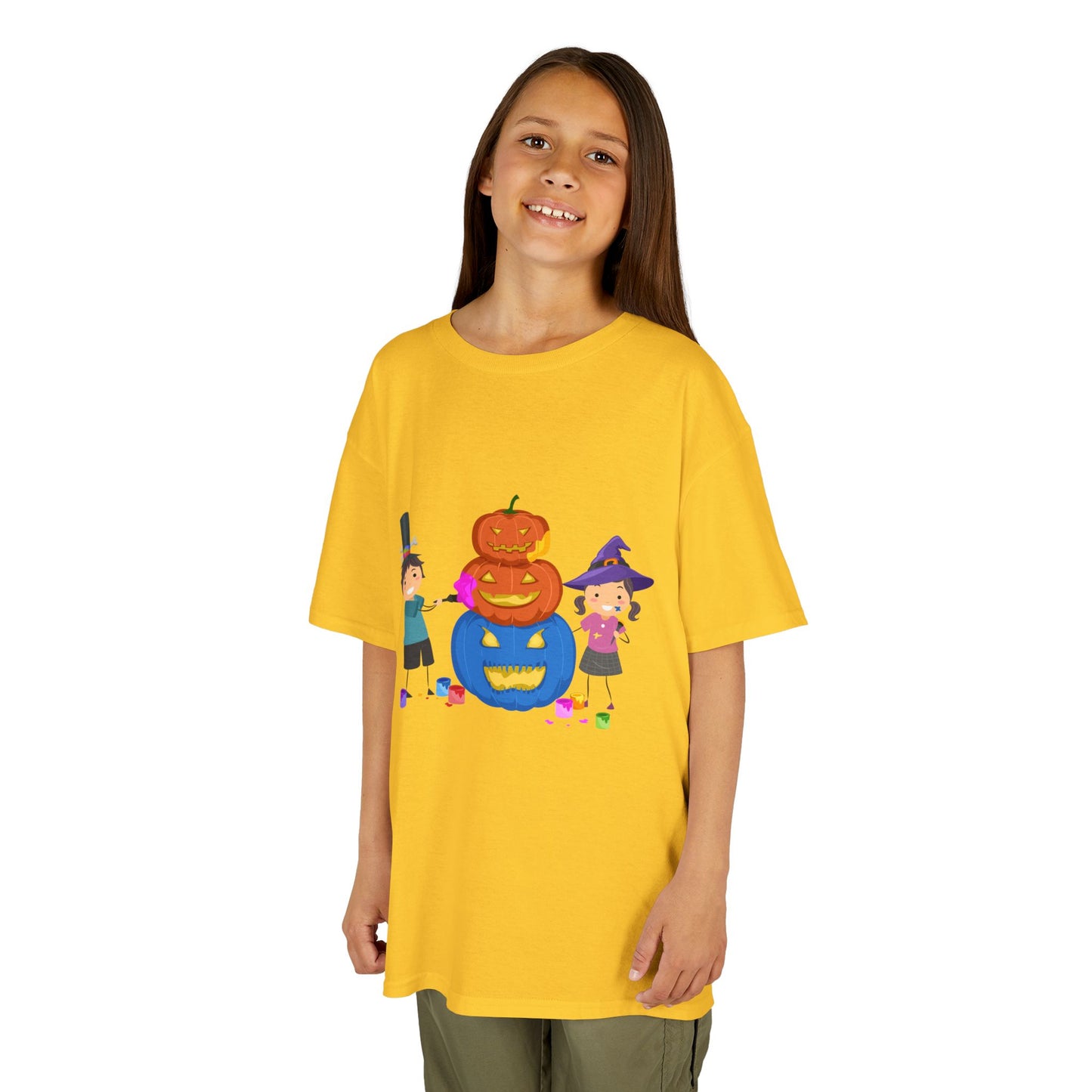 Kids Halloween Tee with Pumpkin Design, Fun Kids Shirt, Halloween Costume Top, Trick or Treat Tee, Spooky Season Apparel, Kid's Party Outfit
