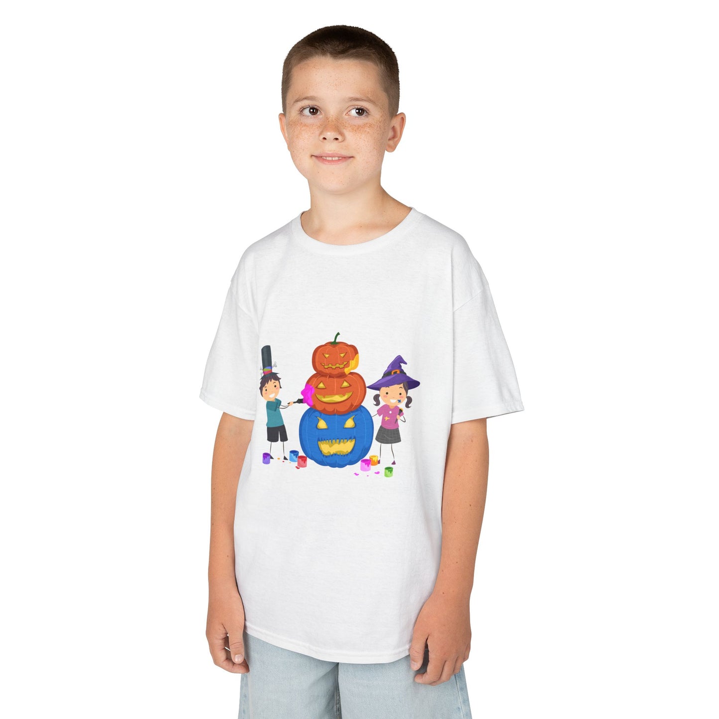 Kids Halloween Tee with Pumpkin Design, Fun Kids Shirt, Halloween Costume Top, Trick or Treat Tee, Spooky Season Apparel, Kid's Party Outfit