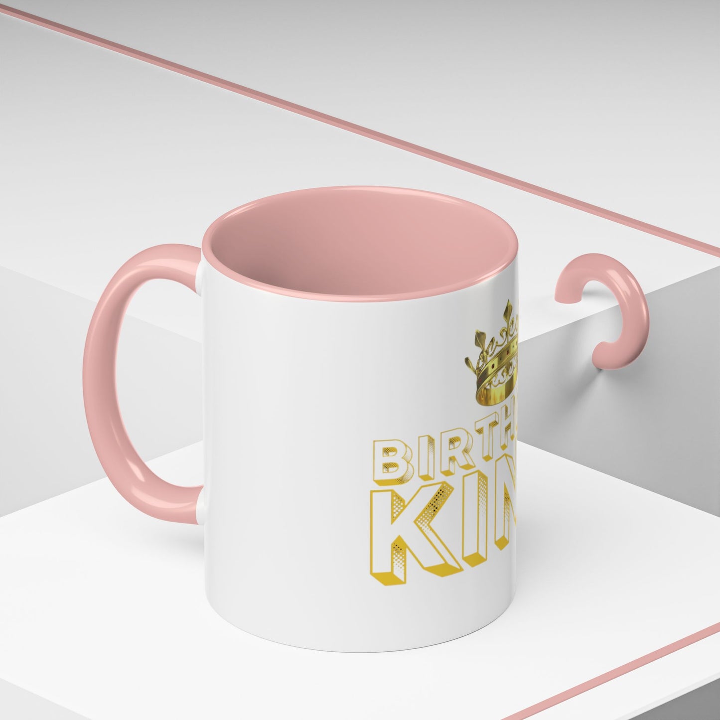 Birthday King Accent Coffee Mug - Celebrate, Gift, Black Mug, Crown Design, Funny Mug, 11oz, 15oz