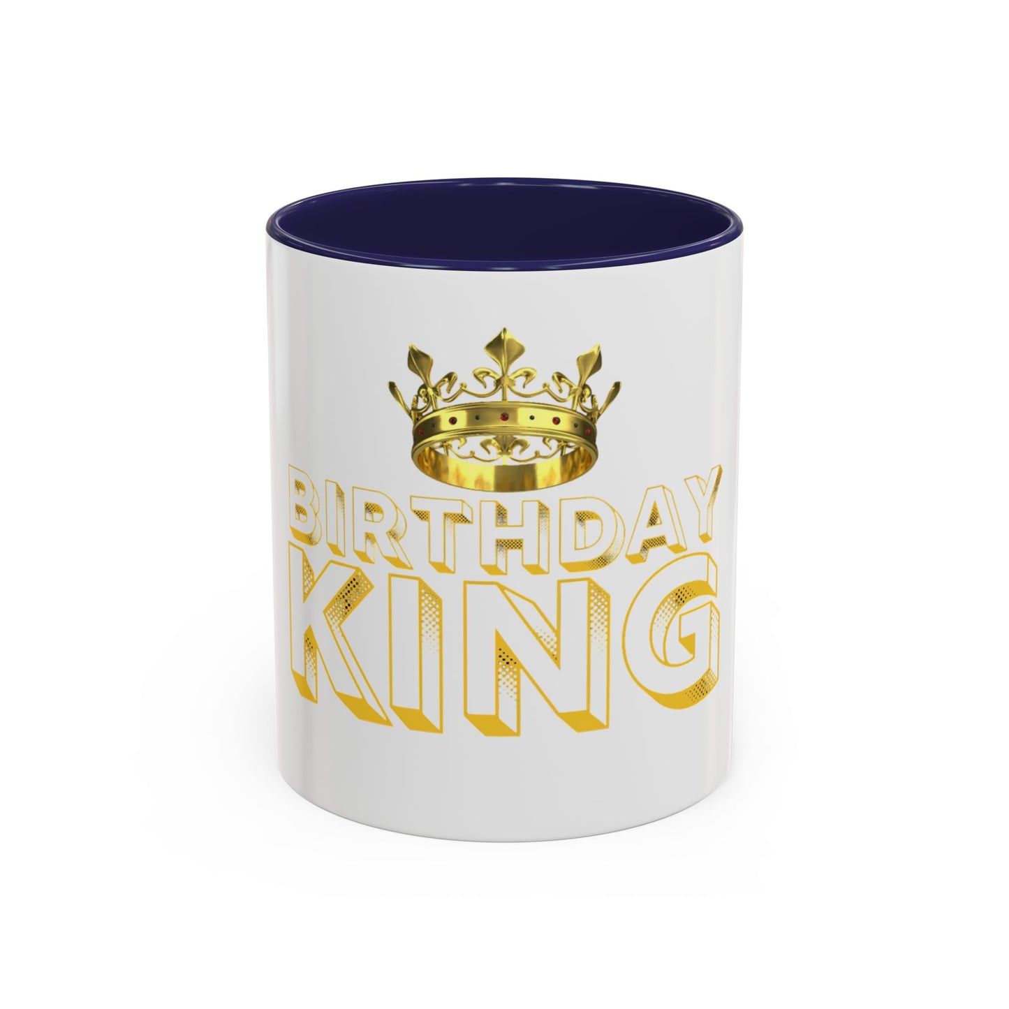 Birthday King Accent Coffee Mug - Celebrate, Gift, Black Mug, Crown Design, Funny Mug, 11oz, 15oz