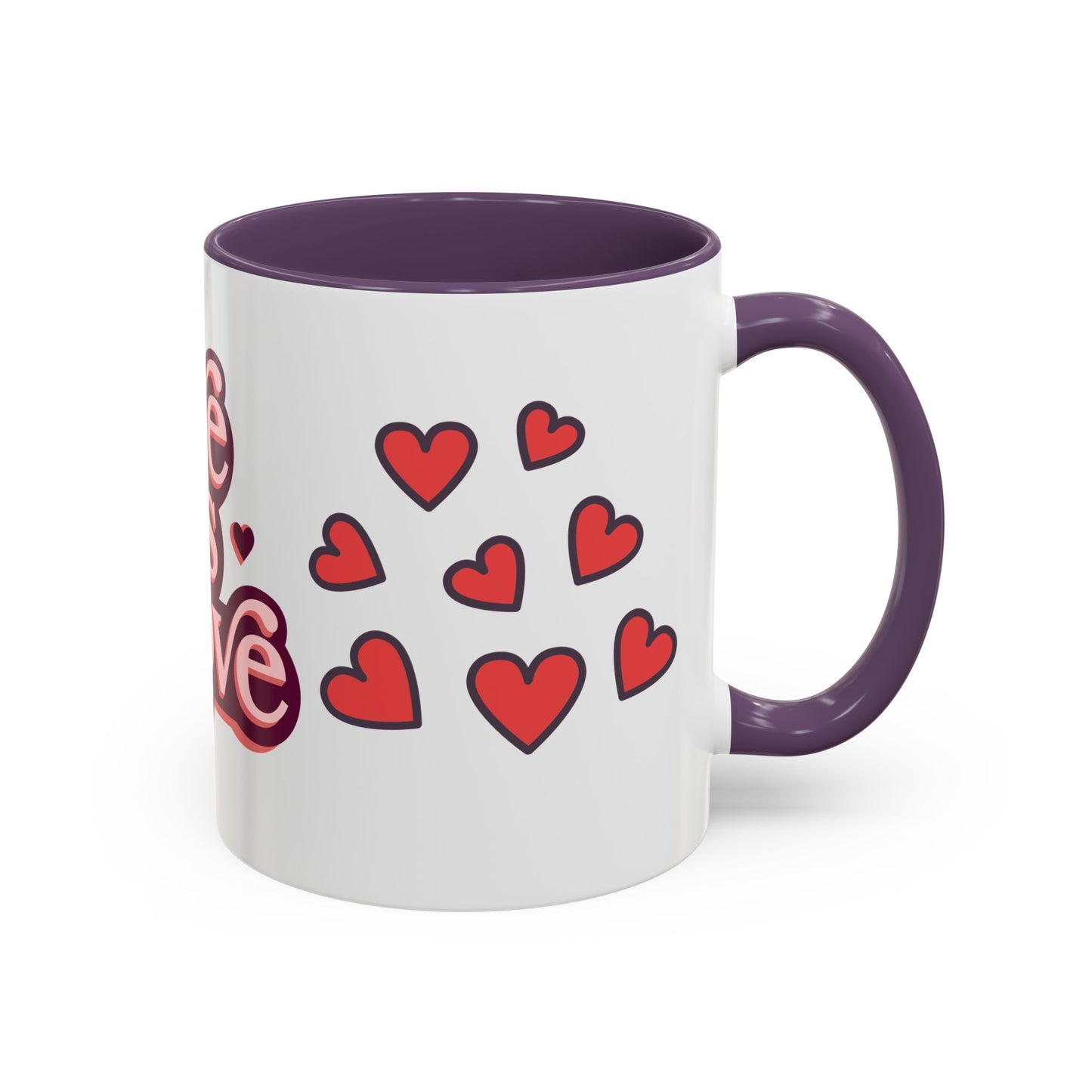 Love is Love Accent Coffee Mug | Cute Gift for Friends, LGBTQ+ Pride, Valentine's Day, Home Decor, Heart Design
