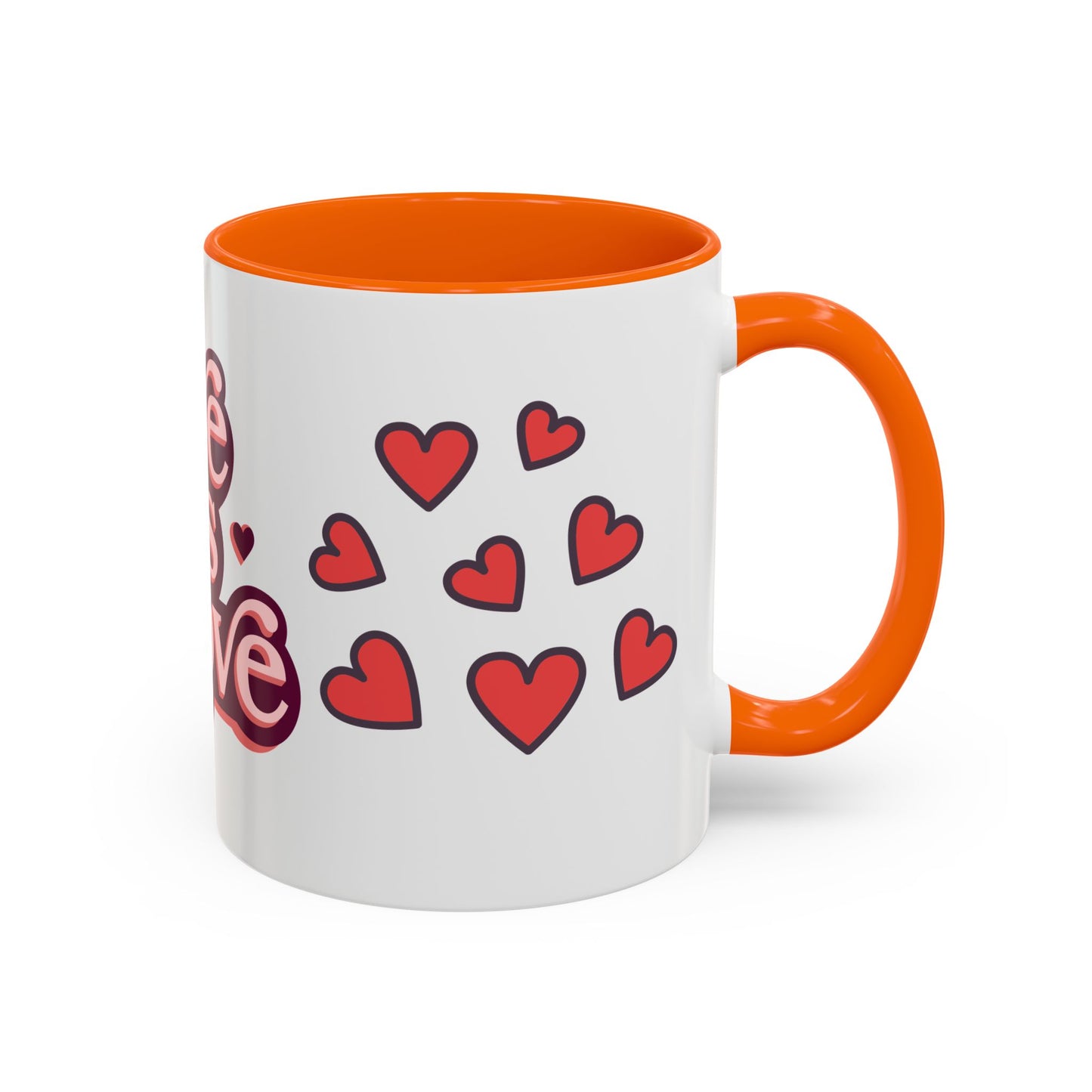 Love is Love Accent Coffee Mug | Cute Gift for Friends, LGBTQ+ Pride, Valentine's Day, Home Decor, Heart Design