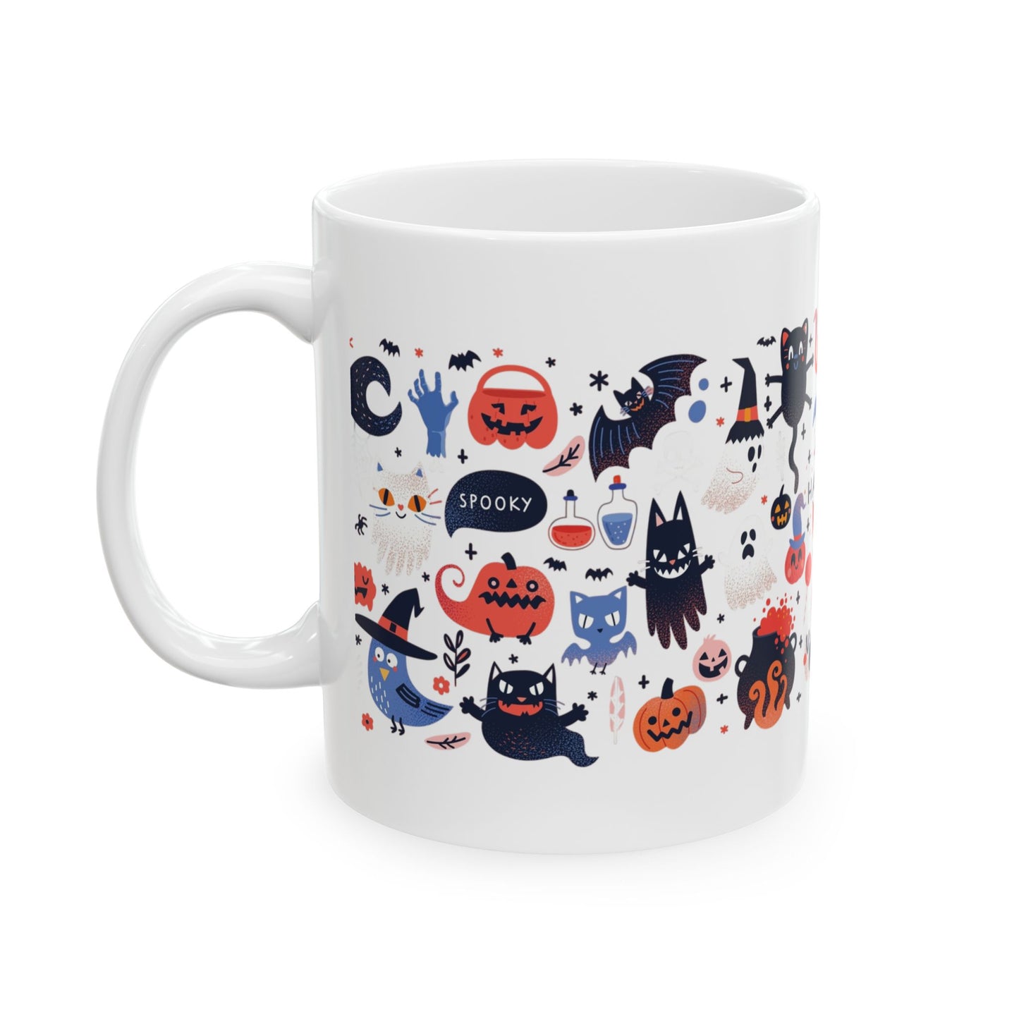 Halloween-Themed Ceramic Mug - Perfect for Coffee, Tea, Soup, Holiday Gifts, Festive Decor, 11oz