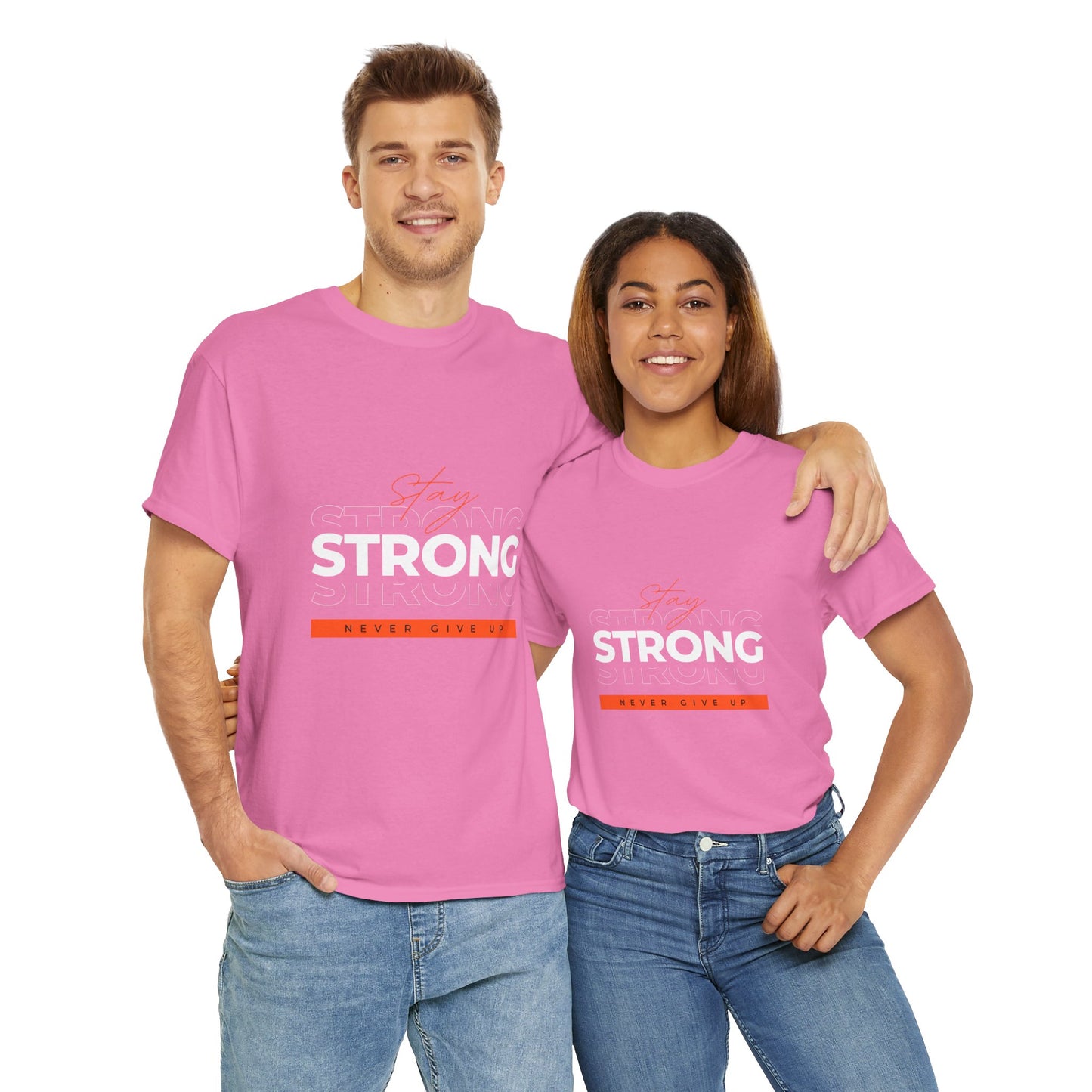Stay Strong Unisex Heavy Cotton Tee, Motivational T-Shirt, Gift for Fitness Lovers, Casual Wear, Daily Inspirational Tee