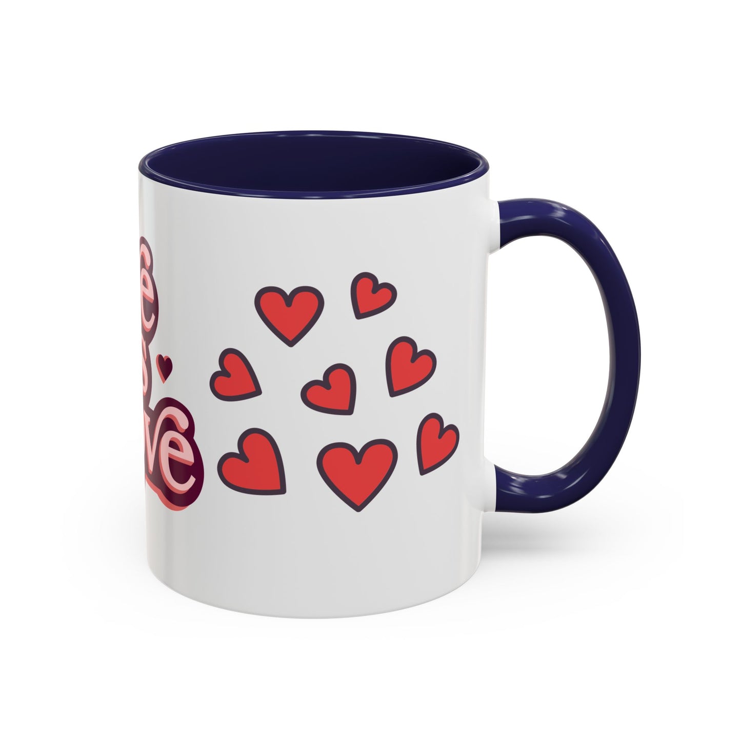 Love is Love Accent Coffee Mug | Cute Gift for Friends, LGBTQ+ Pride, Valentine's Day, Home Decor, Heart Design