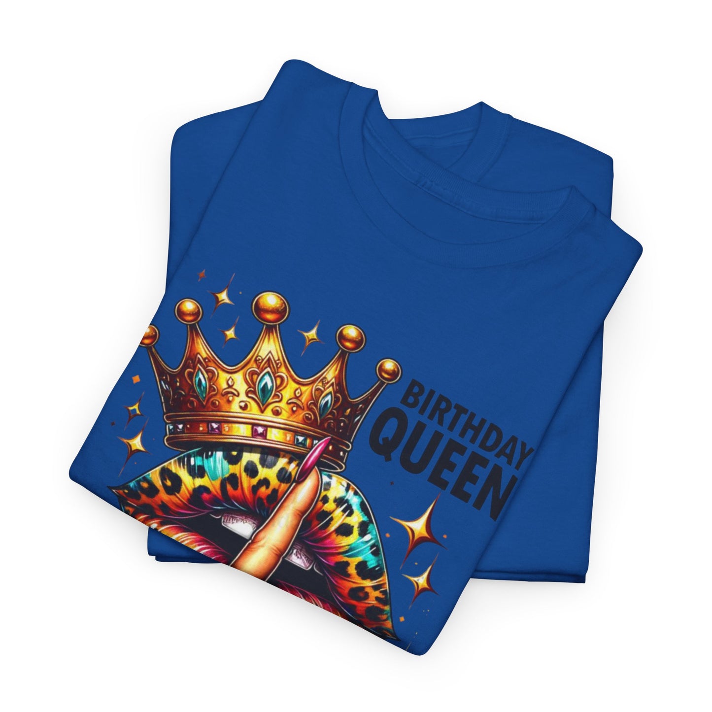 Unisex Heavy Cotton Tee, "Birthday Queen I don't get older I level up".