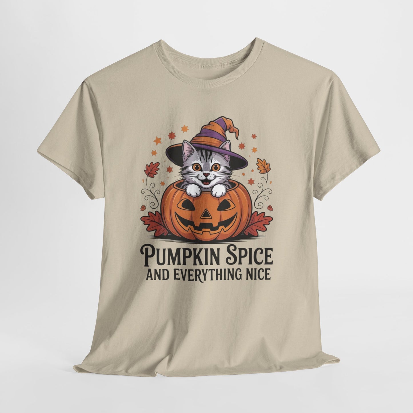 Pumpkin Spice Cat Tee - Cozy Fall T-Shirt, Halloween Shirt, Autumn Fashion, Cat Lover Gift, Cute Graphic Tee