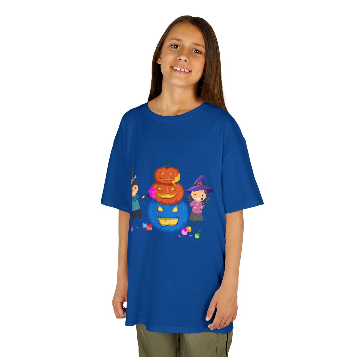 Kids Halloween Tee with Pumpkin Design, Fun Kids Shirt, Halloween Costume Top, Trick or Treat Tee, Spooky Season Apparel, Kid's Party Outfit