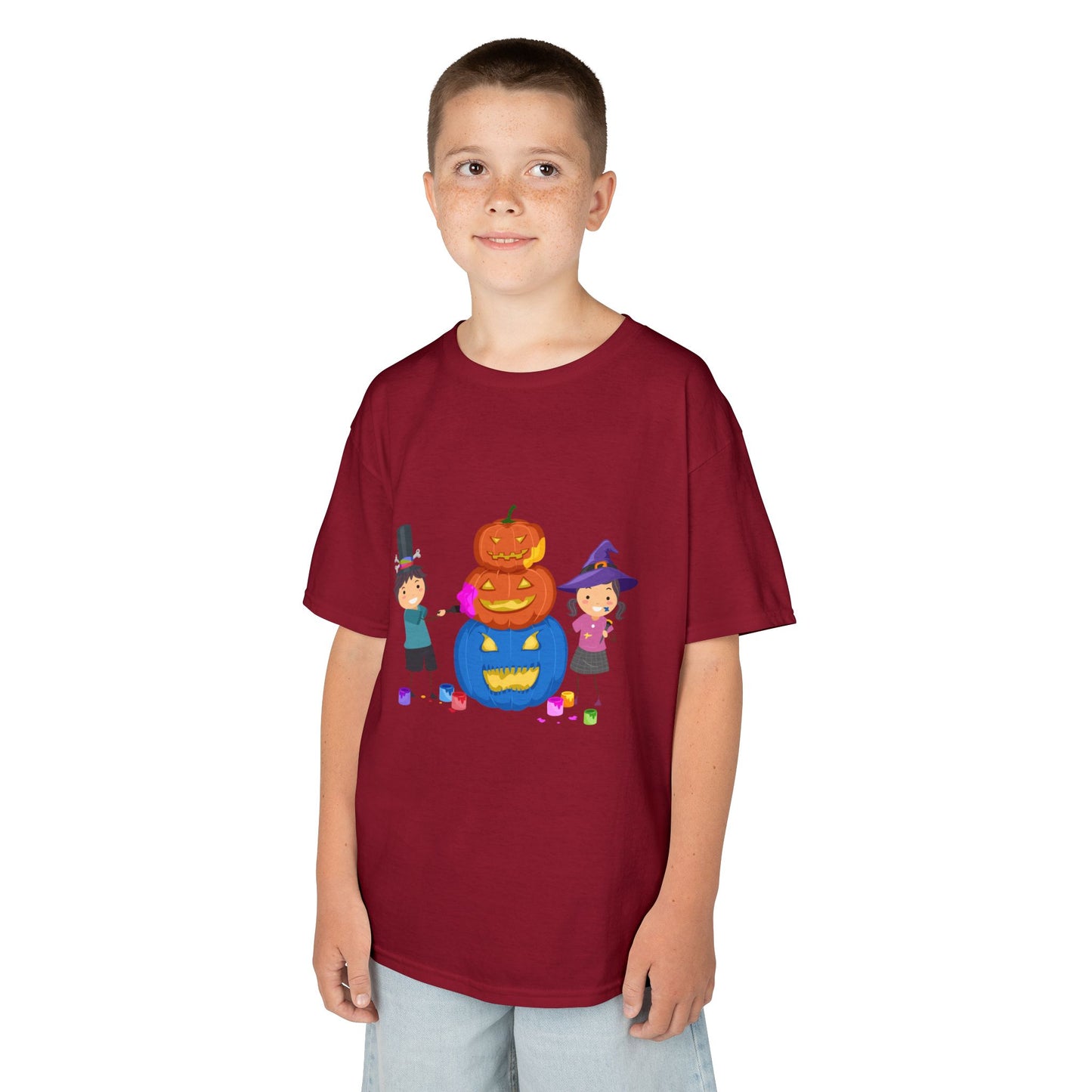 Kids Halloween Tee with Pumpkin Design, Fun Kids Shirt, Halloween Costume Top, Trick or Treat Tee, Spooky Season Apparel, Kid's Party Outfit