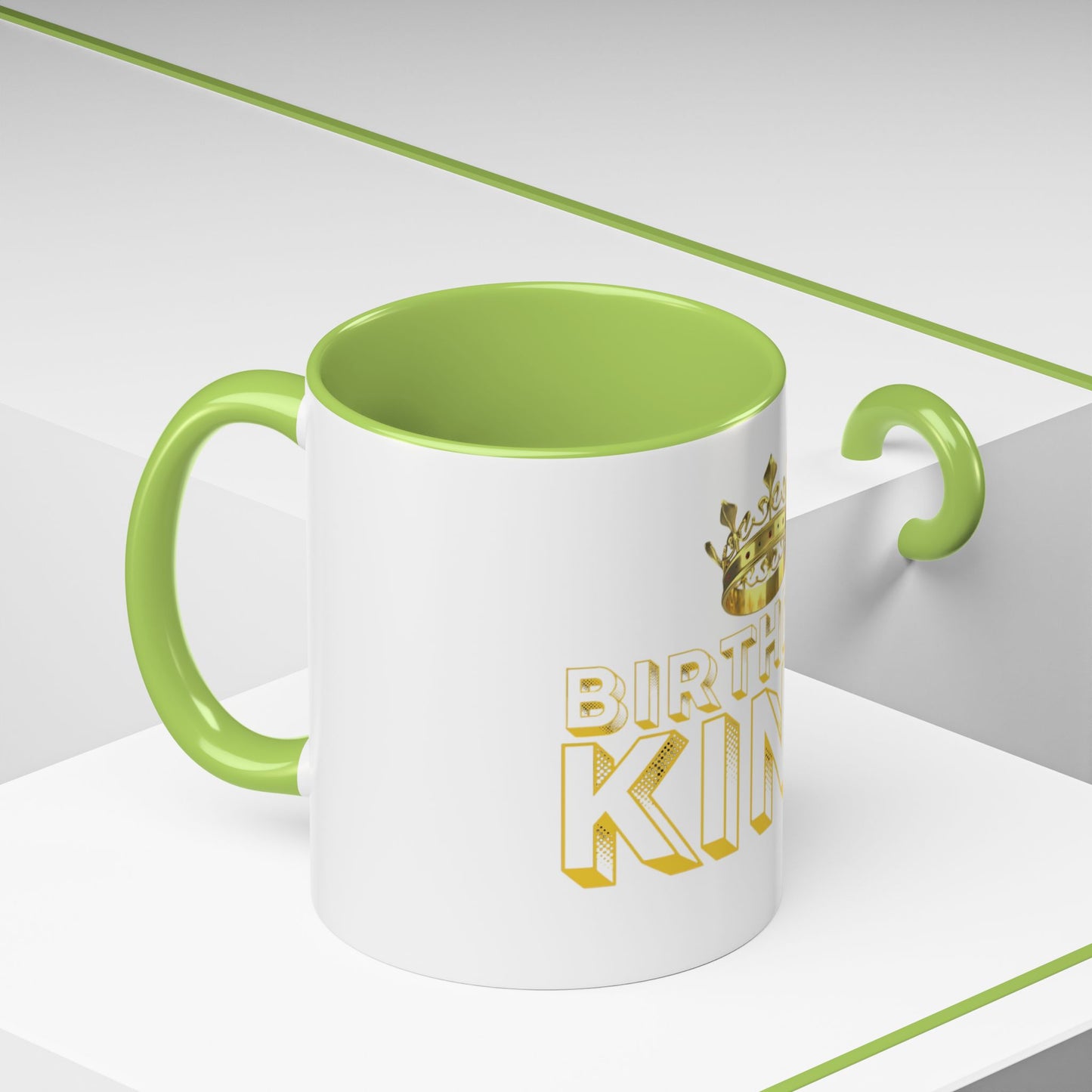 Birthday King Accent Coffee Mug - Celebrate, Gift, Black Mug, Crown Design, Funny Mug, 11oz, 15oz