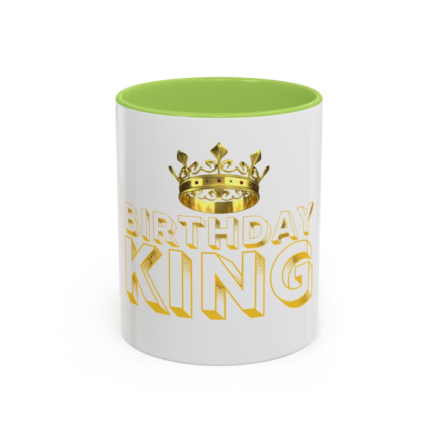 Birthday King Accent Coffee Mug - Celebrate, Gift, Black Mug, Crown Design, Funny Mug, 11oz, 15oz