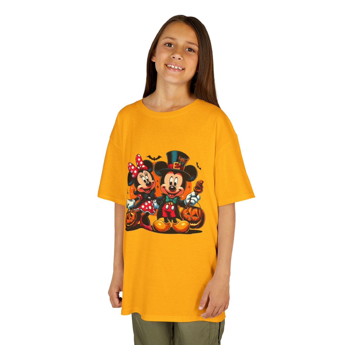 Mickey & Minnie Halloween Kids Tee, Spooky T-Shirt, Pumpkin Costume Top, Trick or Treat Shirt, Fun Kids Halloween Apparel