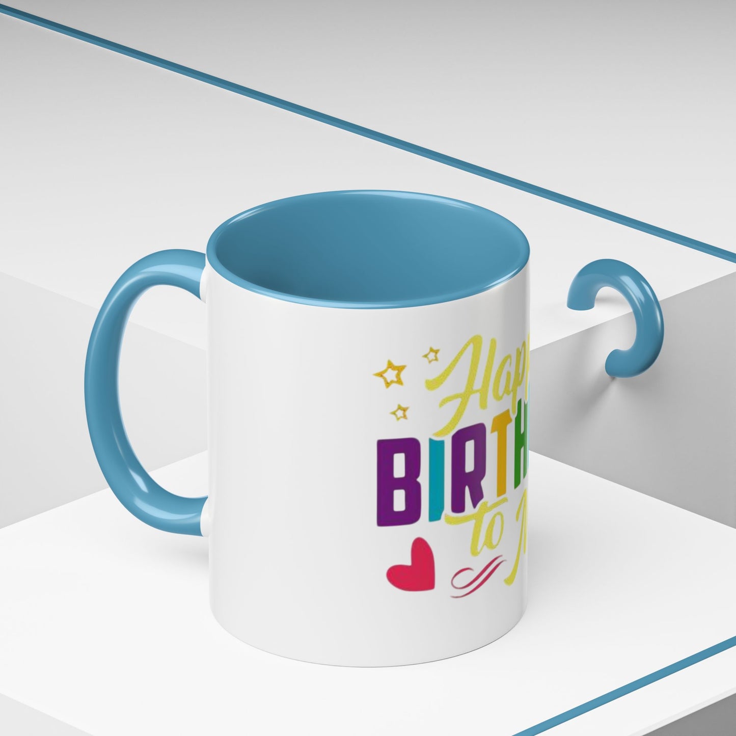 Happy Birthday Coffee Mug - Celebrate You, Personalized Gift, Fun Party Drinkware, Self-Care, Colorful Accent Mug