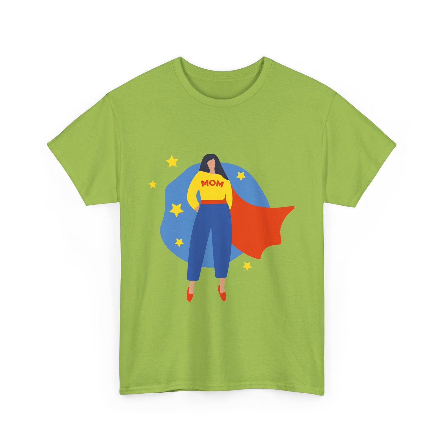 Super Mom Unisex Heavy Cotton Tee, Gift for Moms, Mother's Day Tee, Family Gathering Shirt, Casual Wear, Fun Graphic T-Shirt
