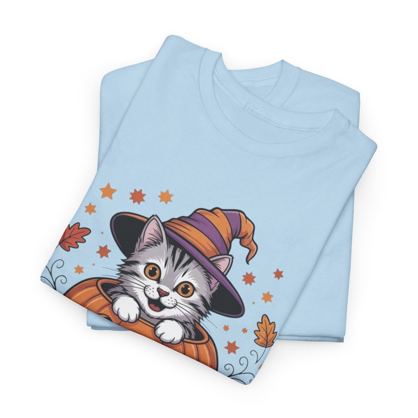 Pumpkin Spice Cat Tee - Cozy Fall T-Shirt, Halloween Shirt, Autumn Fashion, Cat Lover Gift, Cute Graphic Tee