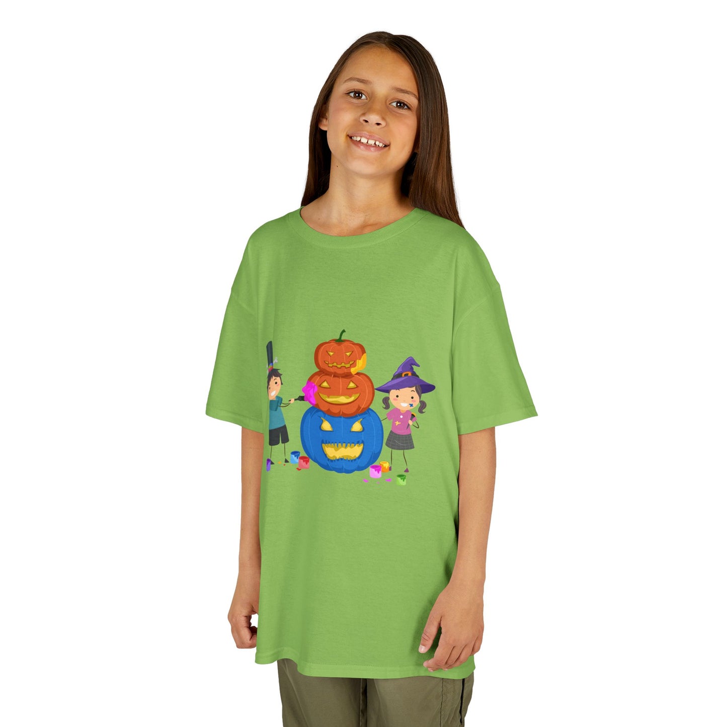 Kids Halloween Tee with Pumpkin Design, Fun Kids Shirt, Halloween Costume Top, Trick or Treat Tee, Spooky Season Apparel, Kid's Party Outfit