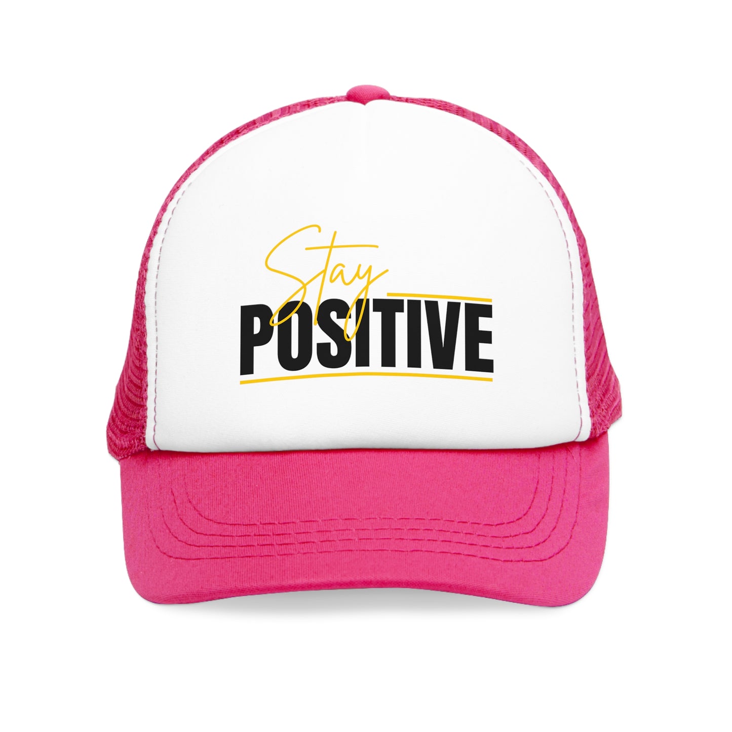 Stay Positive Mesh Cap | Inspirational Trucker Hat, Motivational Gift, Outdoor Wear, Summer Accessory, Positive Vibes