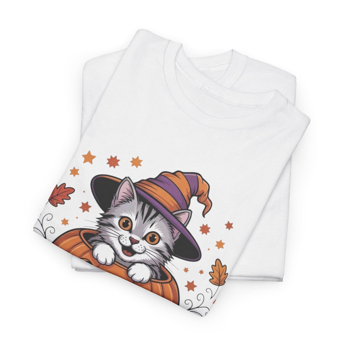 Pumpkin Spice Cat Tee - Cozy Fall T-Shirt, Halloween Shirt, Autumn Fashion, Cat Lover Gift, Cute Graphic Tee