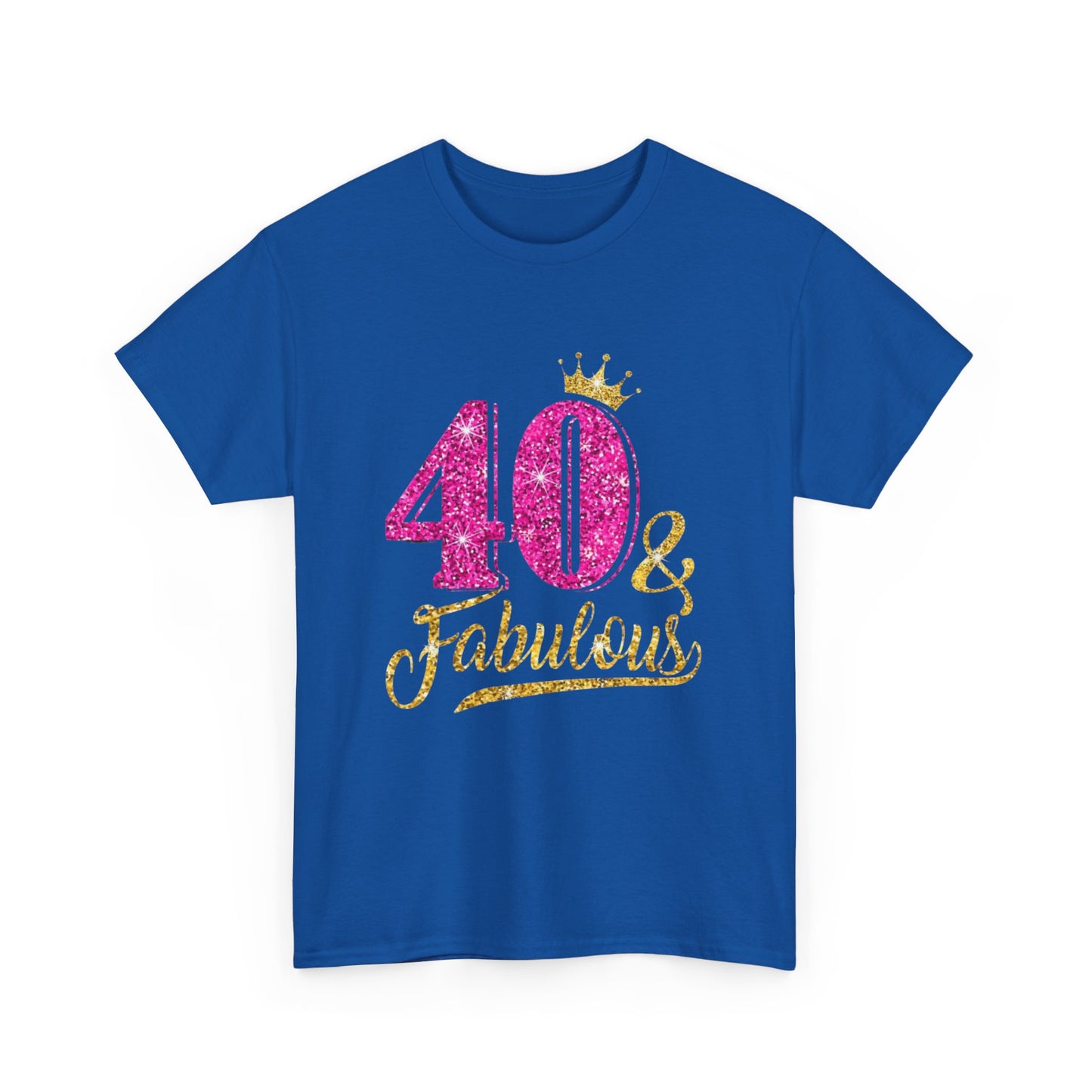 40 & Fabulous Unisex Heavy Cotton Tee | Birthday Gift, Celebration Shirt, Trendy Top, Party Wear, Fashionable Tee