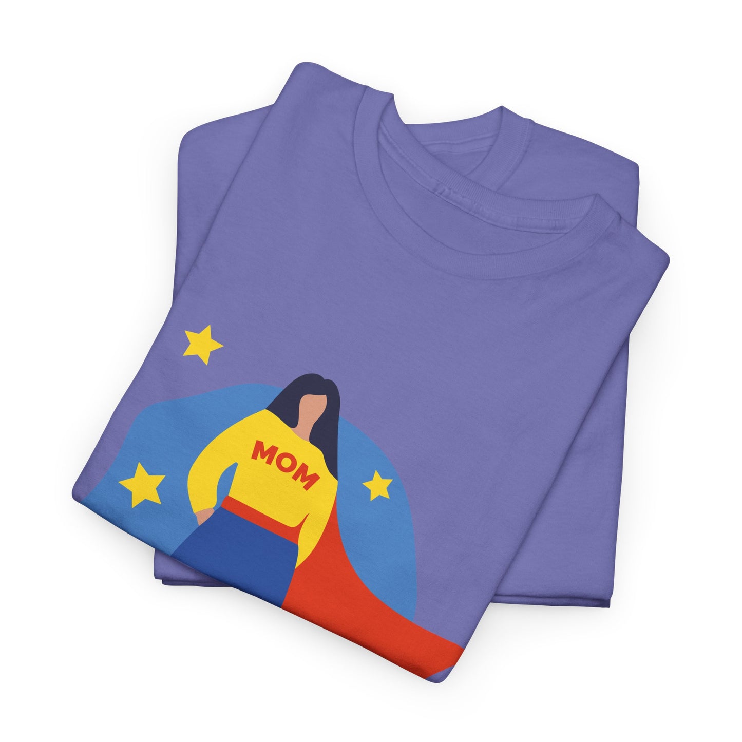 Super Mom Unisex Heavy Cotton Tee, Gift for Moms, Mother's Day Tee, Family Gathering Shirt, Casual Wear, Fun Graphic T-Shirt