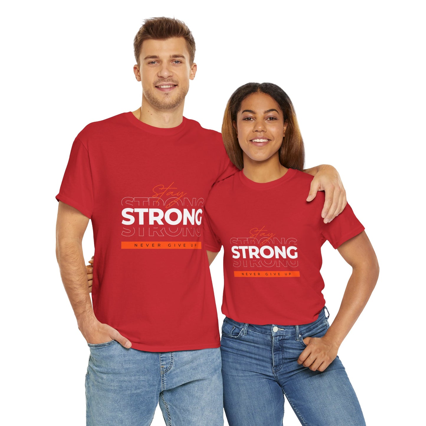 Stay Strong Unisex Heavy Cotton Tee, Motivational T-Shirt, Gift for Fitness Lovers, Casual Wear, Daily Inspirational Tee