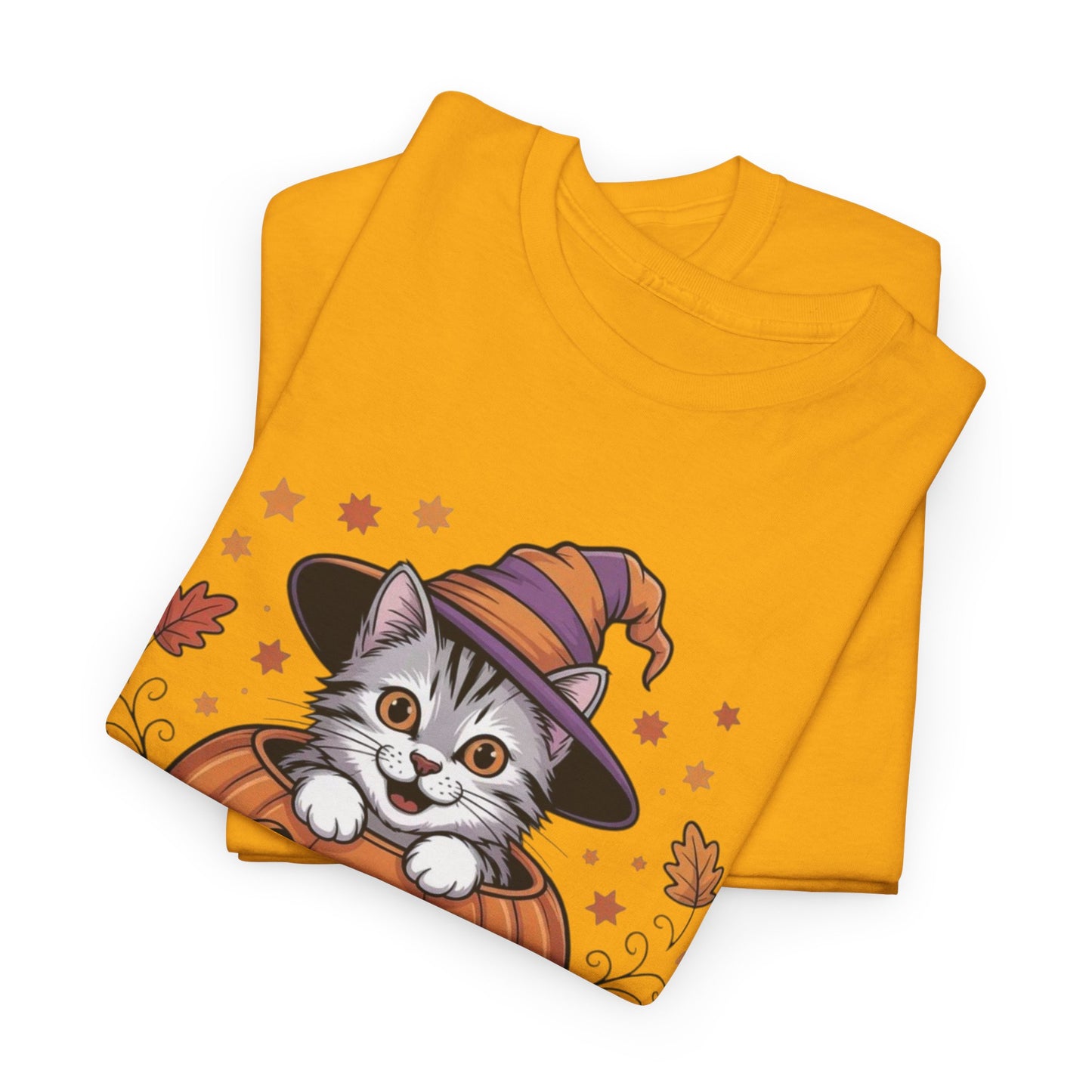 Pumpkin Spice Cat Tee - Cozy Fall T-Shirt, Halloween Shirt, Autumn Fashion, Cat Lover Gift, Cute Graphic Tee