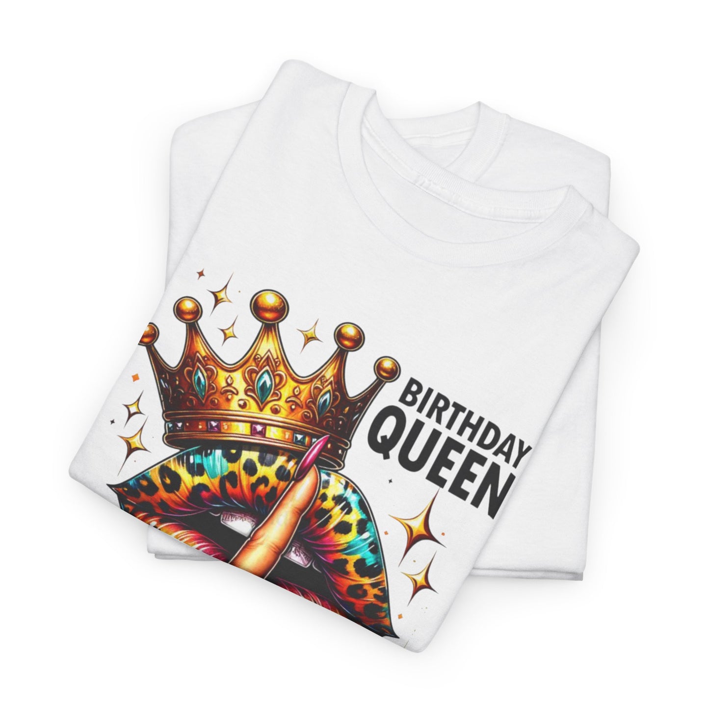 Unisex Heavy Cotton Tee, "Birthday Queen I don't get older I level up".