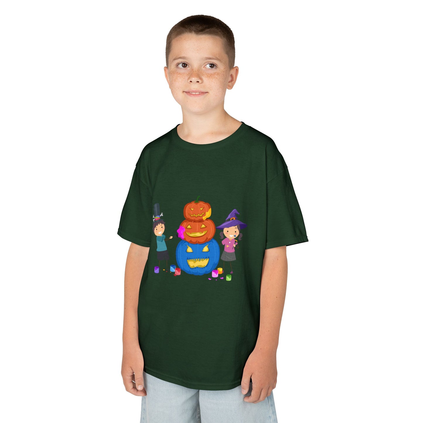 Kids Halloween Tee with Pumpkin Design, Fun Kids Shirt, Halloween Costume Top, Trick or Treat Tee, Spooky Season Apparel, Kid's Party Outfit