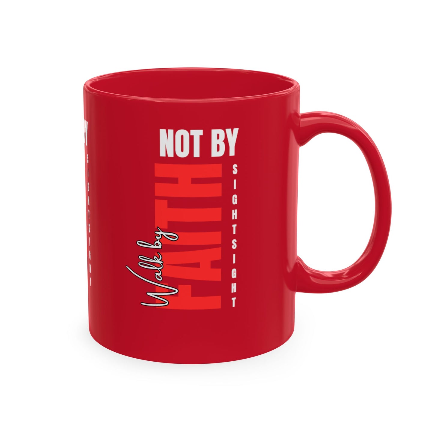 Walk by faith not by sight coffee mug . Traditional Ceramic Mug