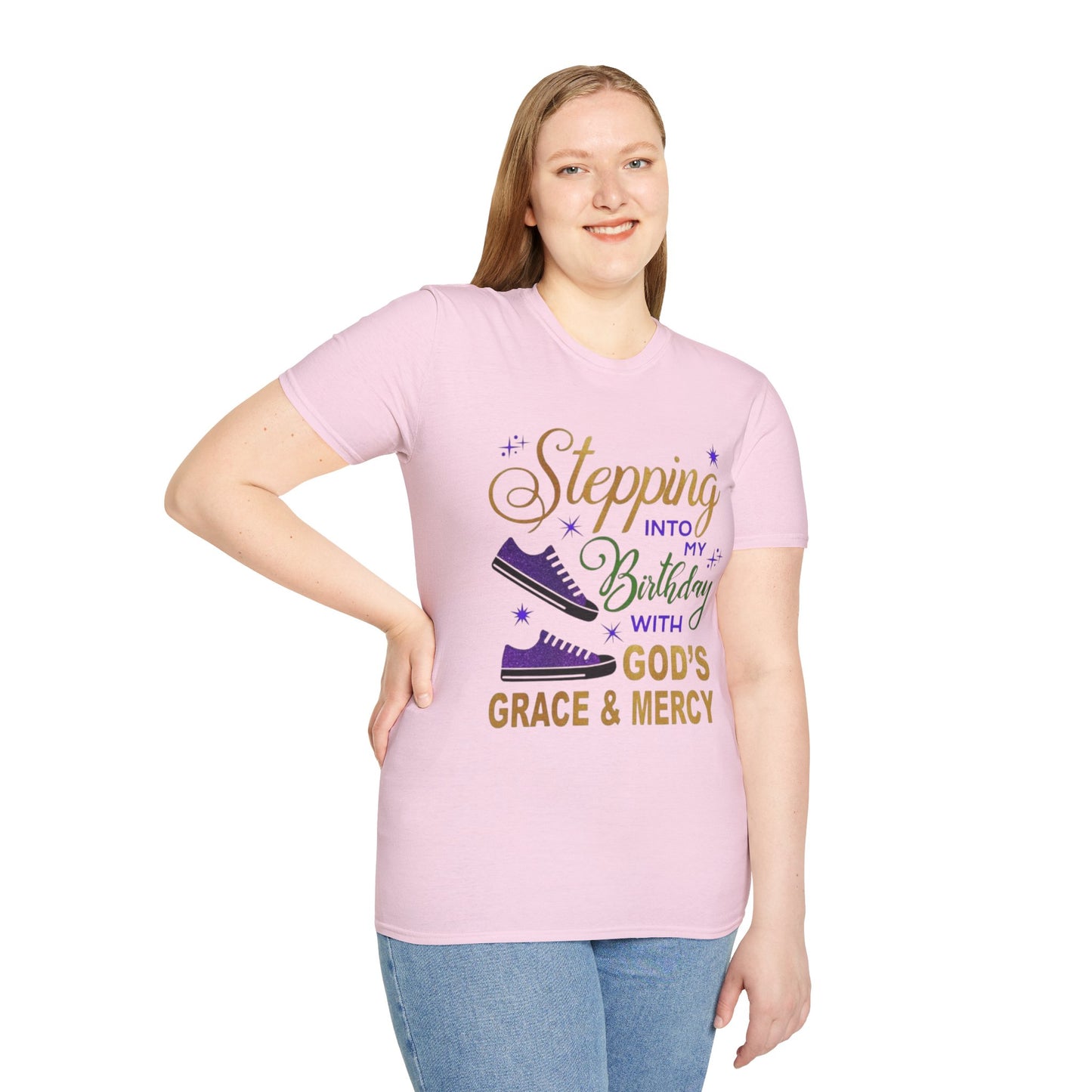 Birthday Celebration T-Shirt, Birthday Gift, God’s Grace Tee, Unisex Softstyle Shirt, Faith-Based Apparel, Comfortable Casual Wear