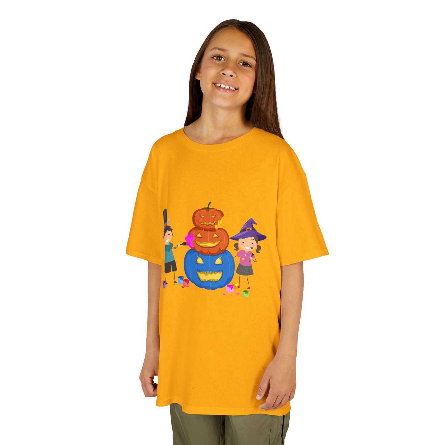 Kids Halloween Tee with Pumpkin Design, Fun Kids Shirt, Halloween Costume Top, Trick or Treat Tee, Spooky Season Apparel, Kid's Party Outfit