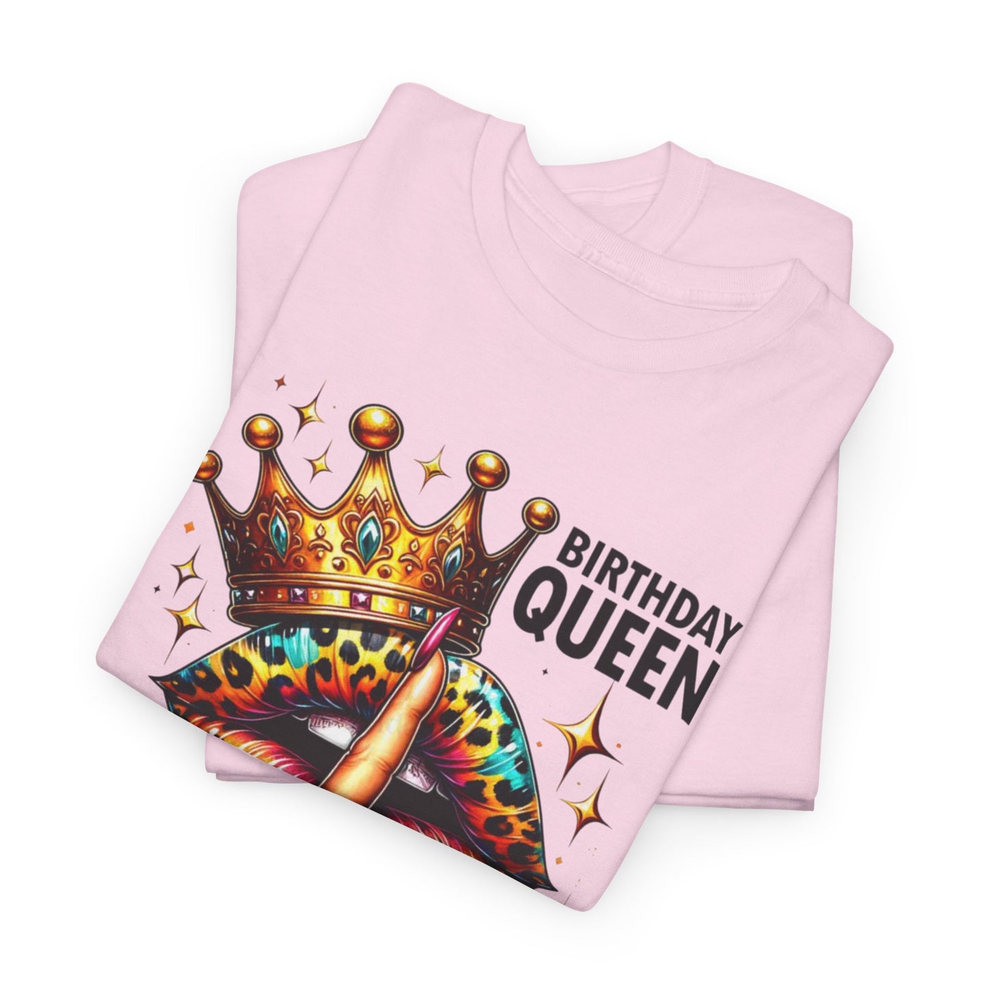 Unisex Heavy Cotton Tee, "Birthday Queen I don't get older I level up".