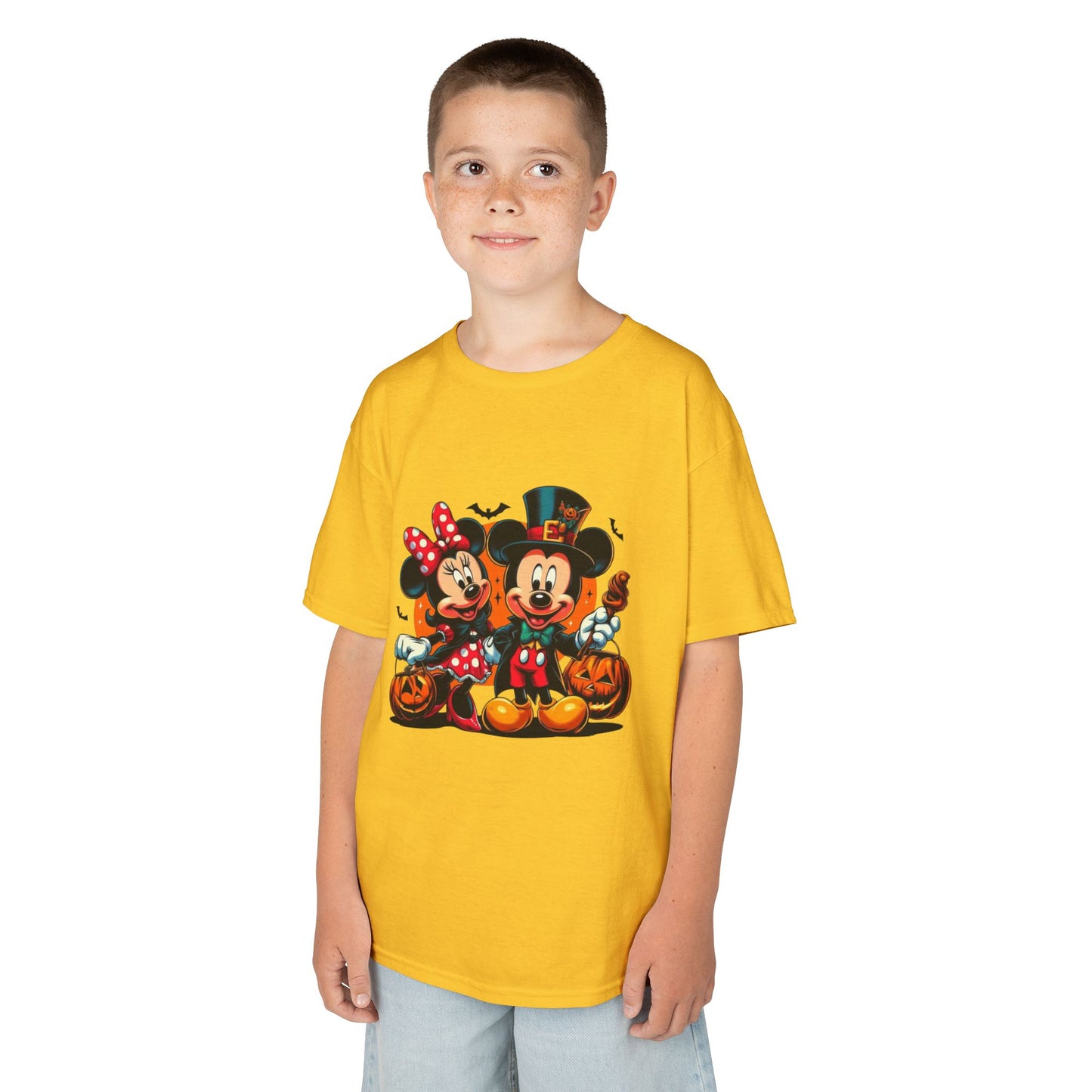 Mickey & Minnie Halloween Kids Tee, Spooky T-Shirt, Pumpkin Costume Top, Trick or Treat Shirt, Fun Kids Halloween Apparel