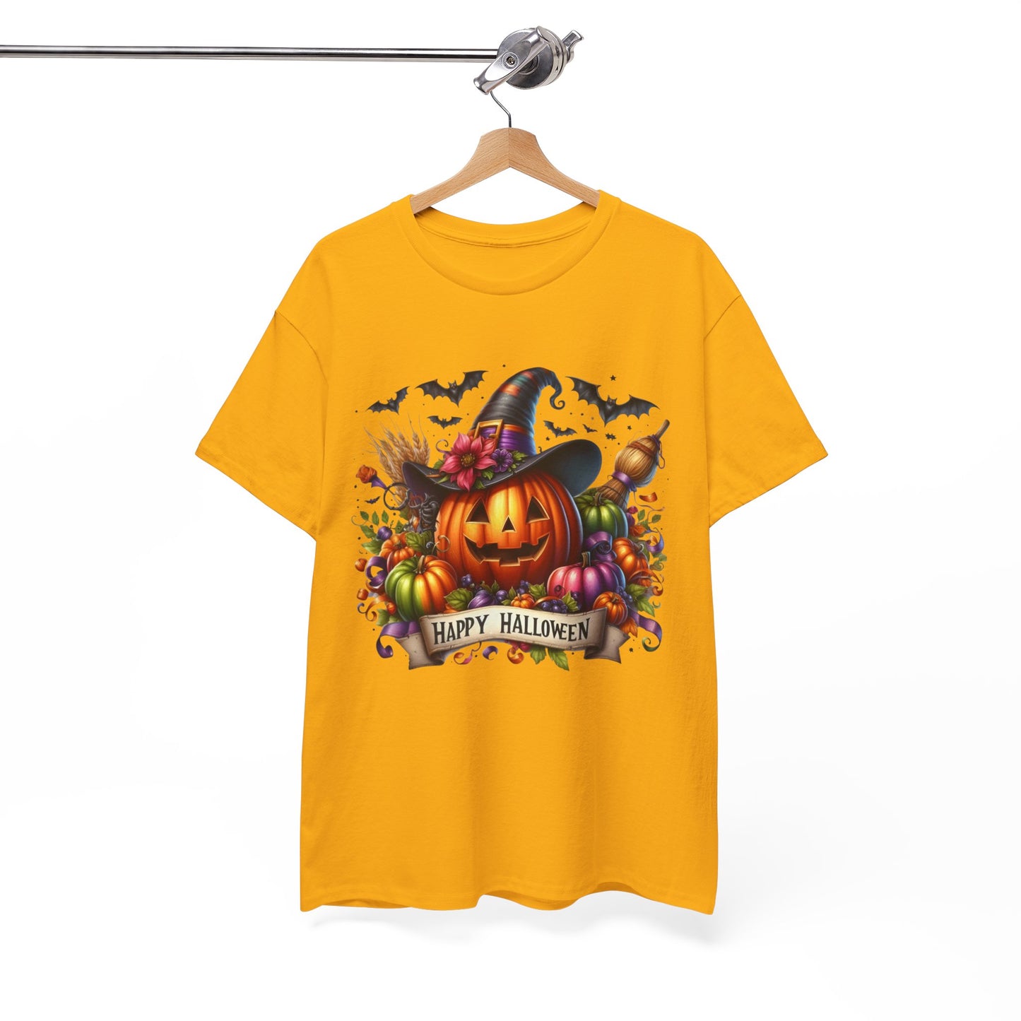 Happy Halloween Unisex Tee, Cozy Halloween Shirt, Pumpkin Graphic Tee, Fall Fashion, Casual Halloween Apparel, Gifts for Halloween Lovers