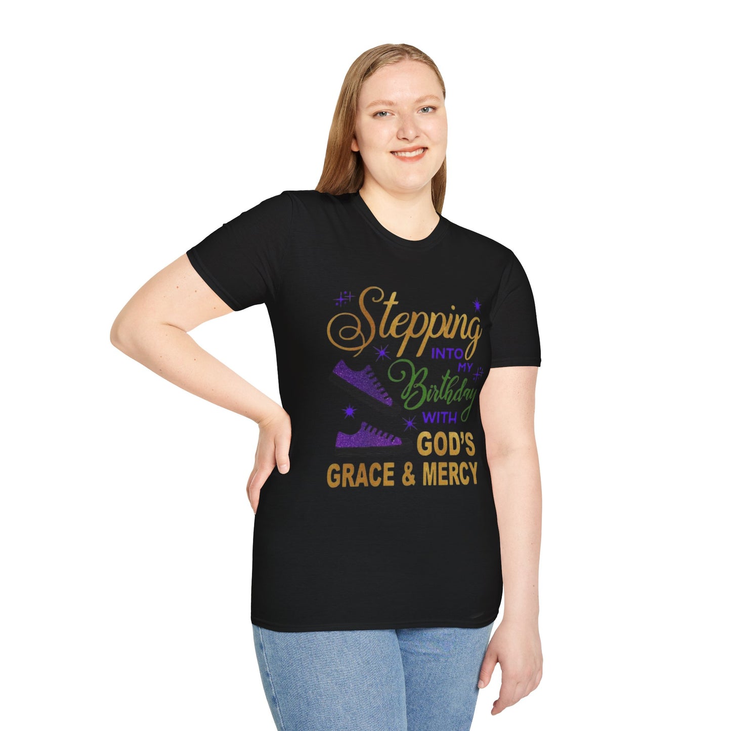 Birthday Celebration T-Shirt, Birthday Gift, God’s Grace Tee, Unisex Softstyle Shirt, Faith-Based Apparel, Comfortable Casual Wear
