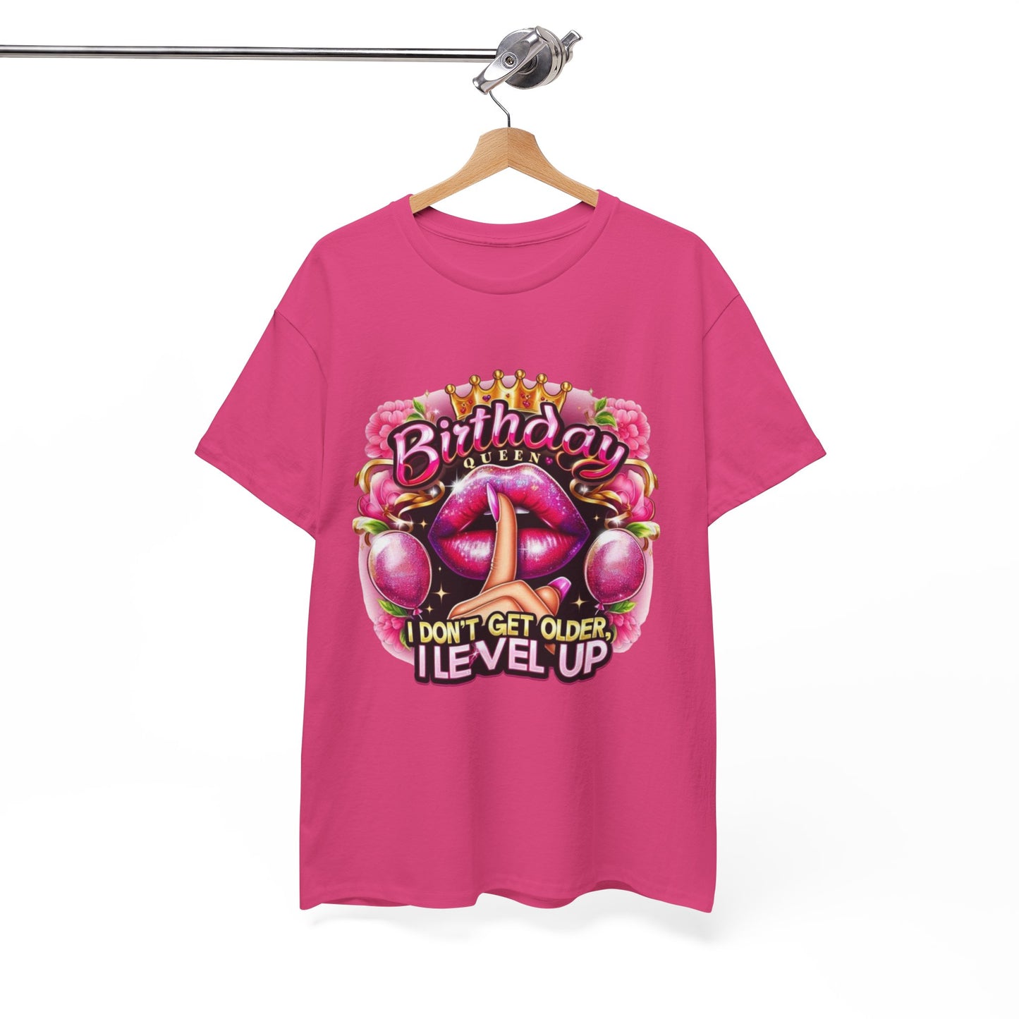 Birthday Level Up Tee, Unisex Heavy Cotton Shirt, Fun Birthday Gift, Retro Gaming Shirt, Celebrate Aging, Quirky Party Attire