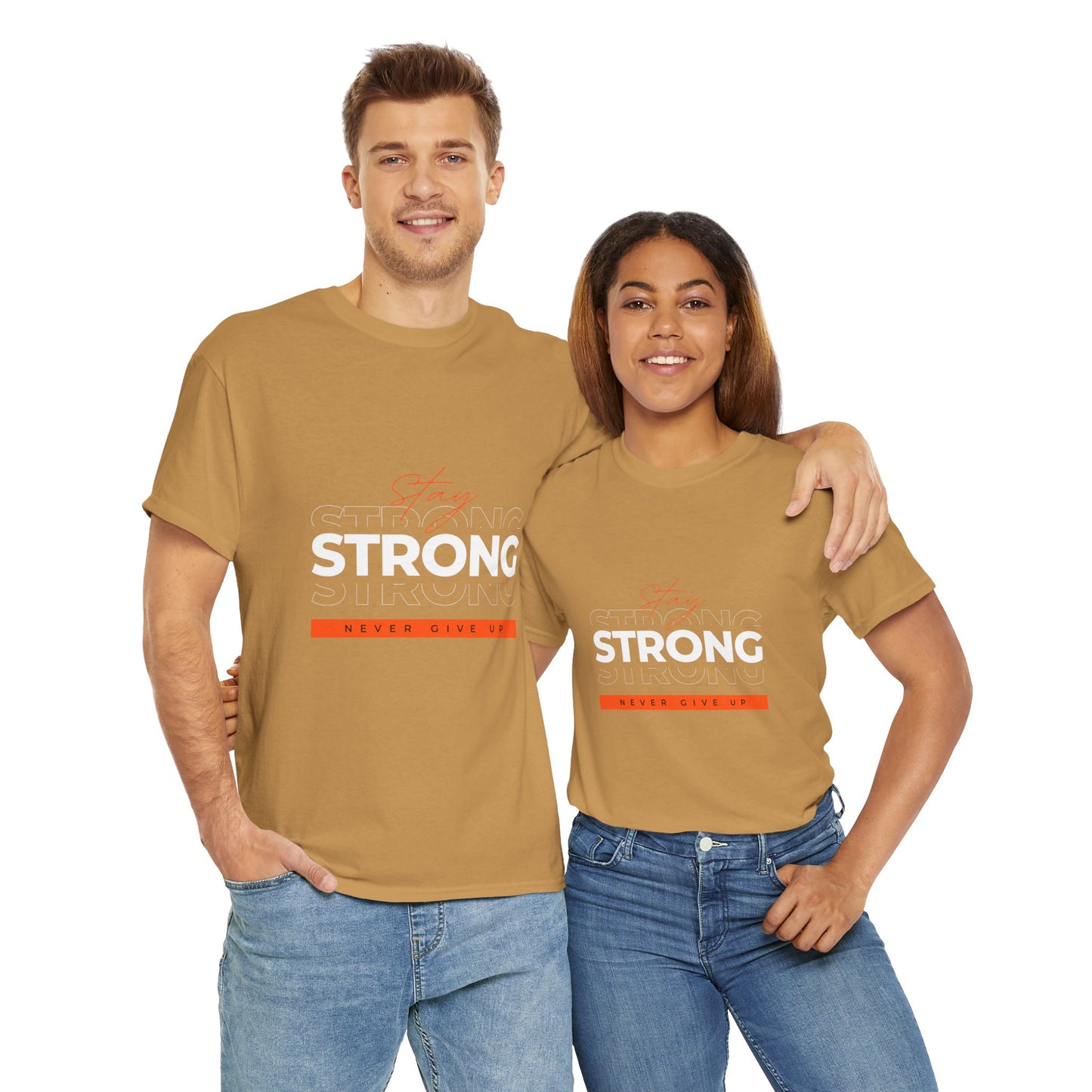 Stay Strong Unisex Heavy Cotton Tee, Motivational T-Shirt, Gift for Fitness Lovers, Casual Wear, Daily Inspirational Tee