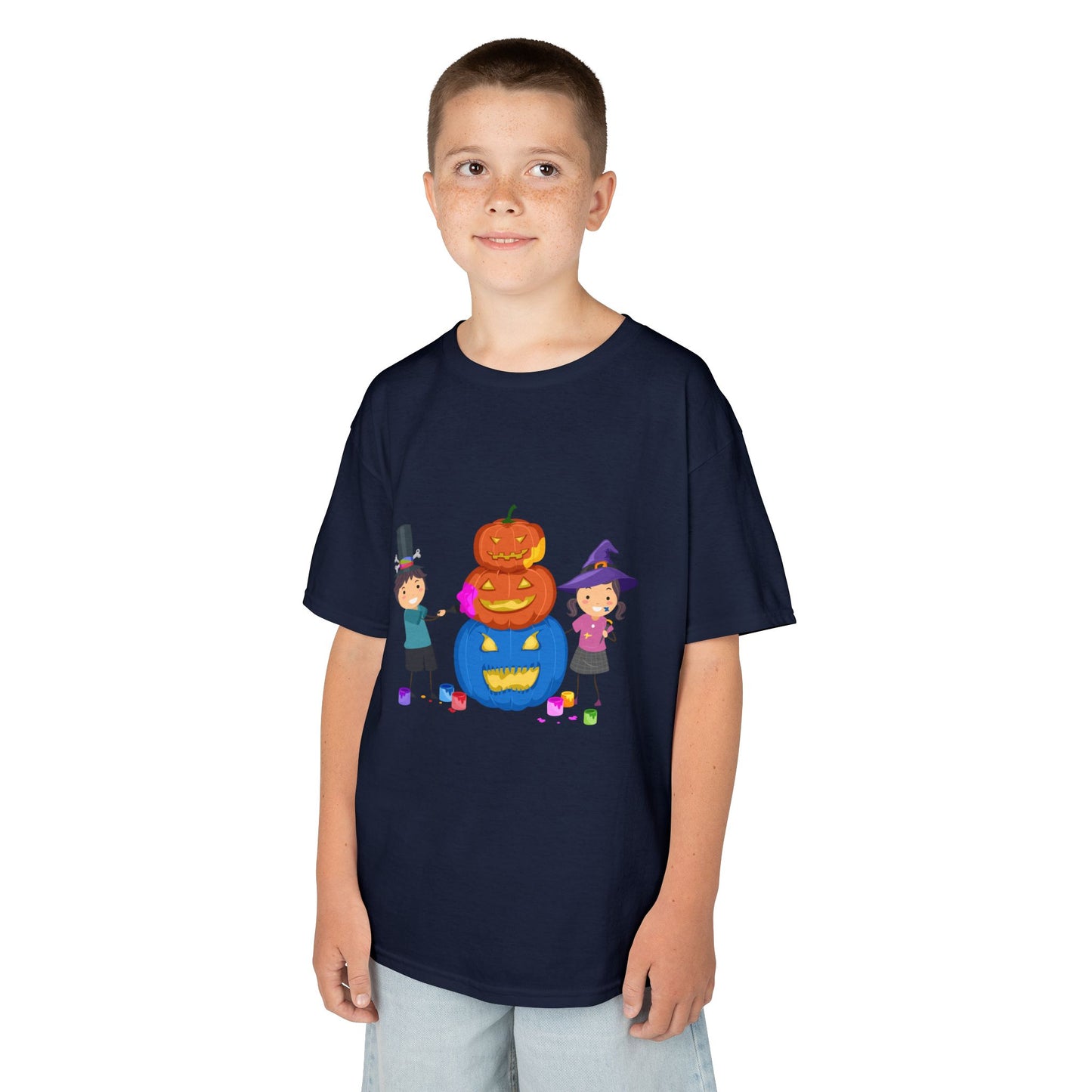 Kids Halloween Tee with Pumpkin Design, Fun Kids Shirt, Halloween Costume Top, Trick or Treat Tee, Spooky Season Apparel, Kid's Party Outfit
