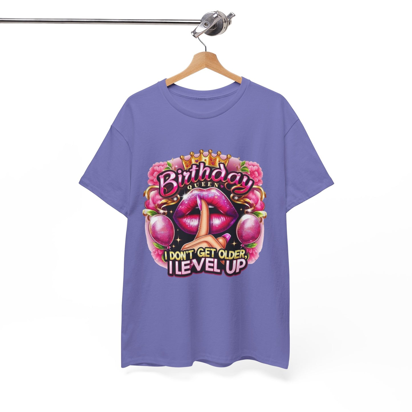 Birthday Level Up Tee, Unisex Heavy Cotton Shirt, Fun Birthday Gift, Retro Gaming Shirt, Celebrate Aging, Quirky Party Attire
