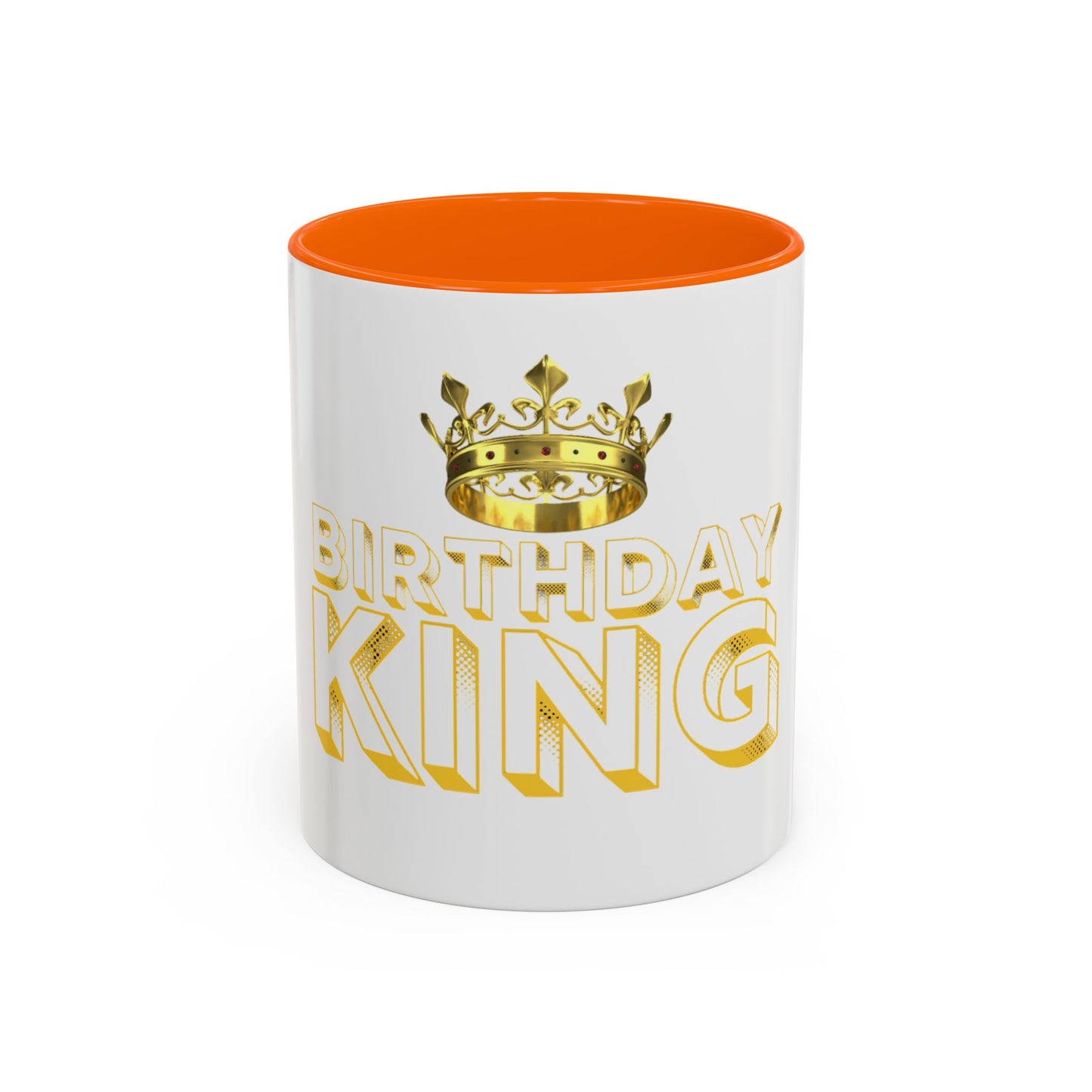 Birthday King Accent Coffee Mug - Celebrate, Gift, Black Mug, Crown Design, Funny Mug, 11oz, 15oz