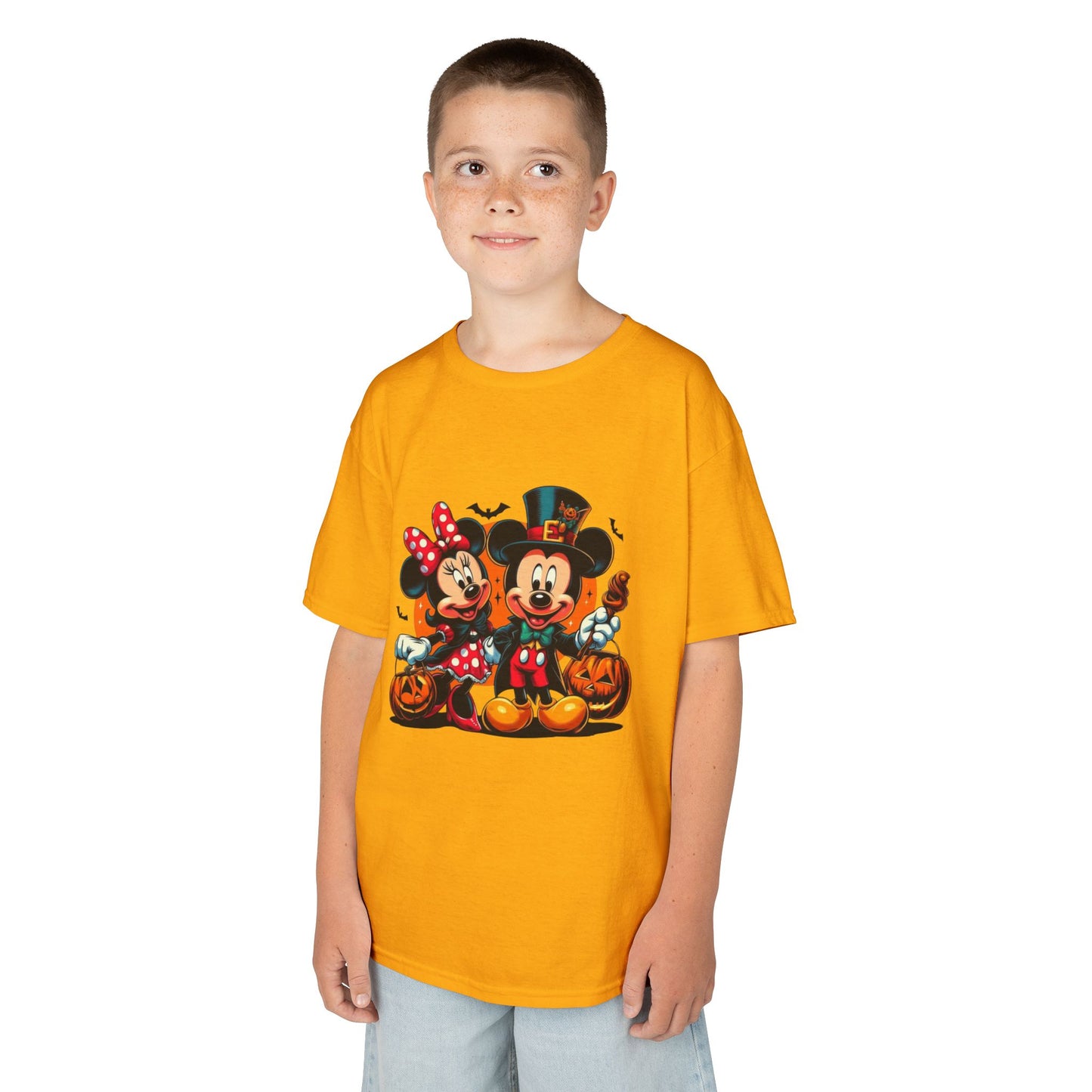 Mickey & Minnie Halloween Kids Tee, Spooky T-Shirt, Pumpkin Costume Top, Trick or Treat Shirt, Fun Kids Halloween Apparel