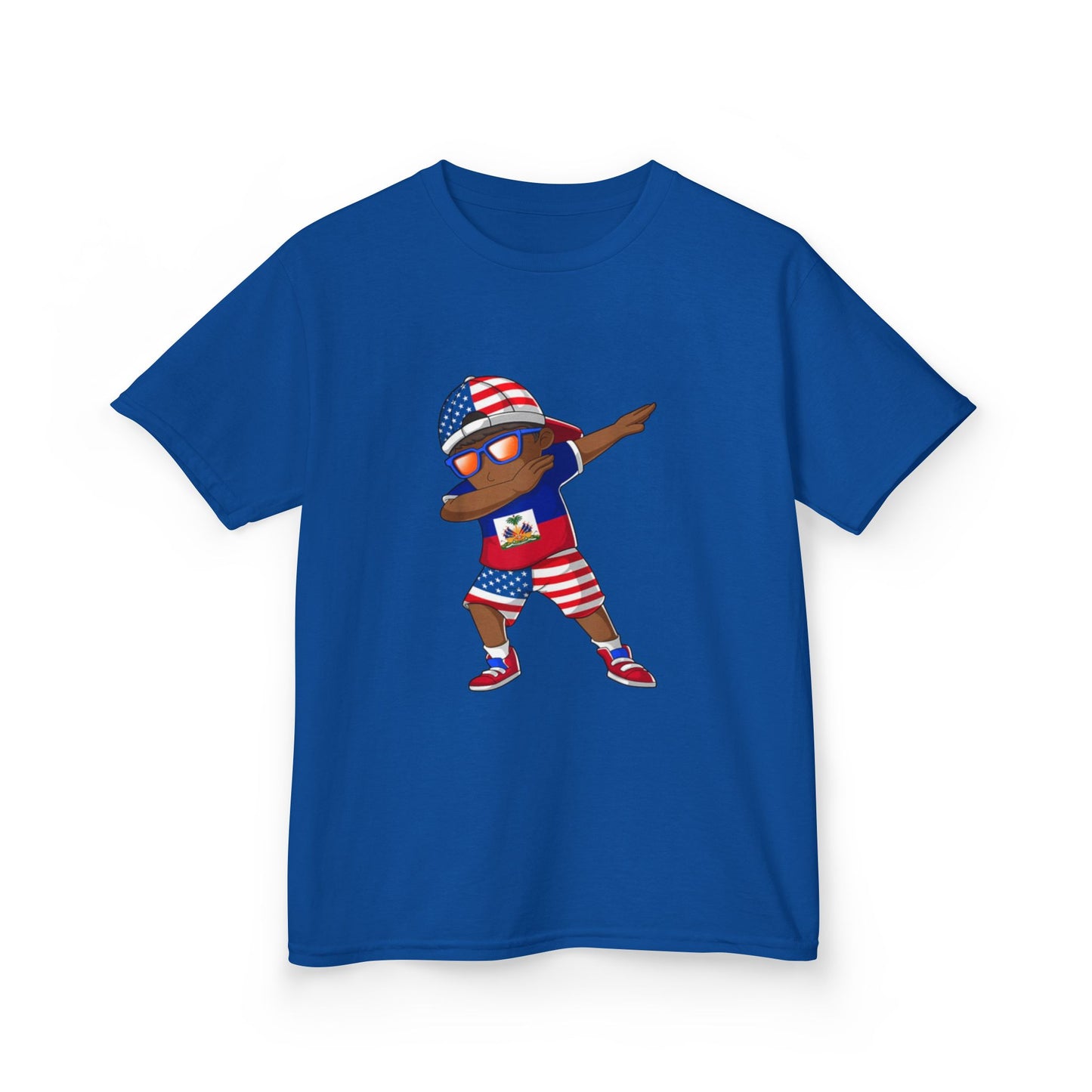 Patriotic Kids Tee | Fun Summer Outfit, Red White Blue Shirt, Kid's Graphic T-Shirt, Haitian,American Pride Apparel