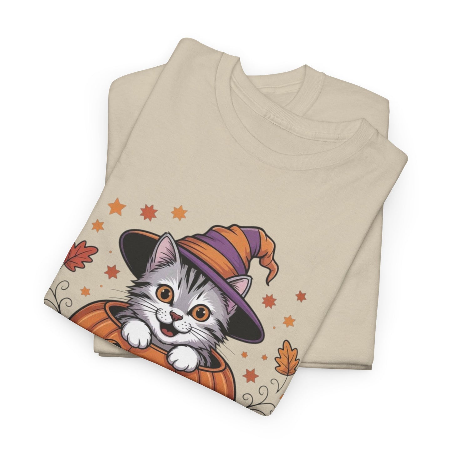 Pumpkin Spice Cat Tee - Cozy Fall T-Shirt, Halloween Shirt, Autumn Fashion, Cat Lover Gift, Cute Graphic Tee