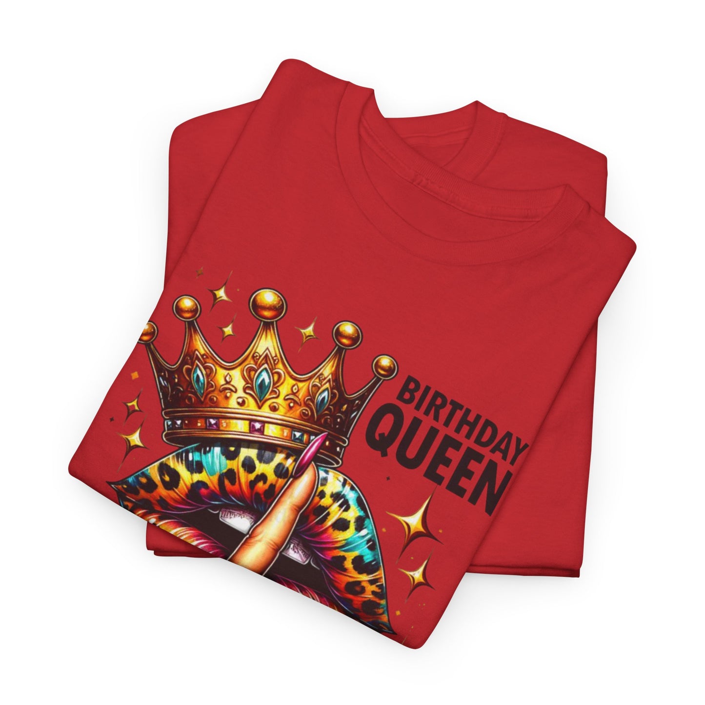 Unisex Heavy Cotton Tee, "Birthday Queen I don't get older I level up".
