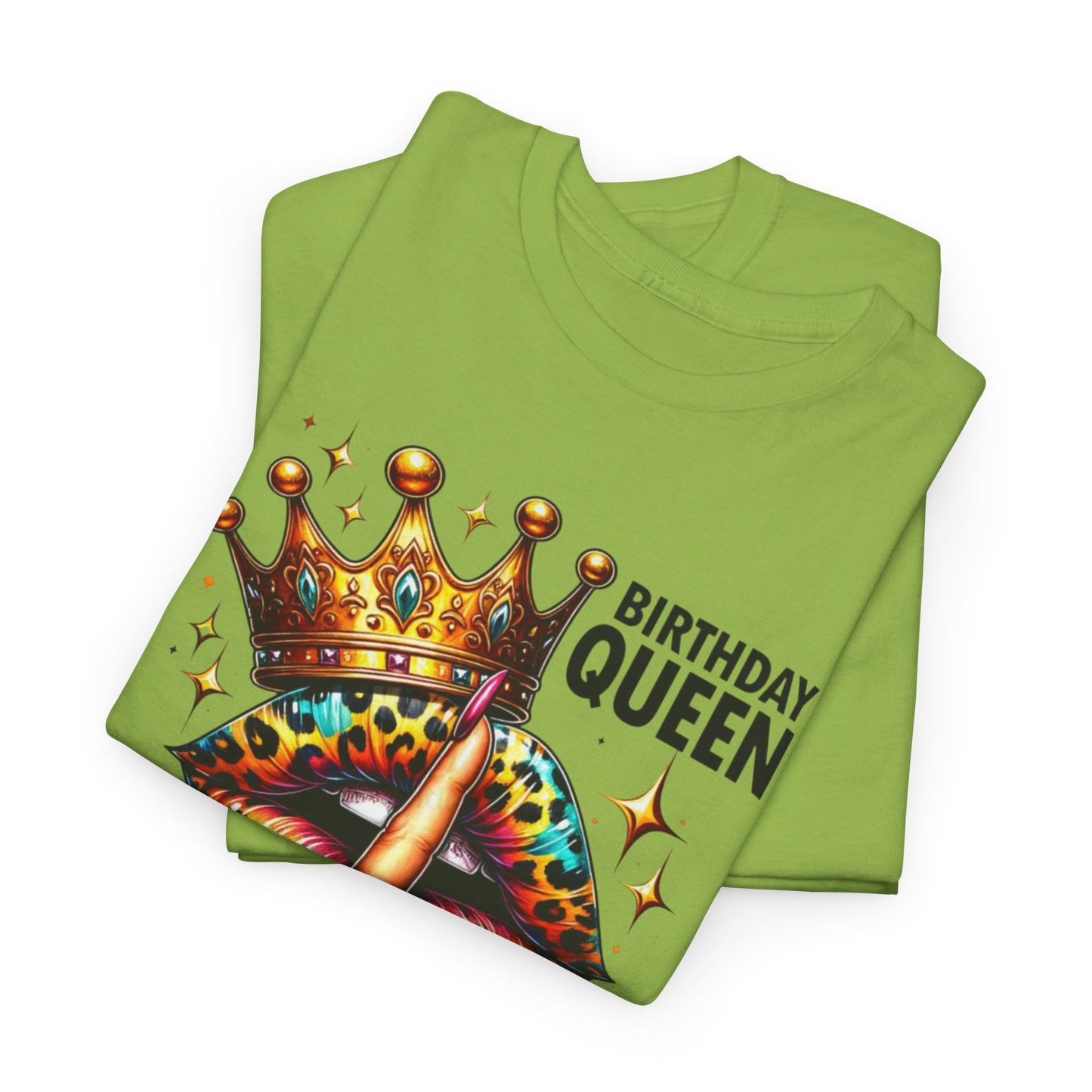 Unisex Heavy Cotton Tee, "Birthday Queen I don't get older I level up".