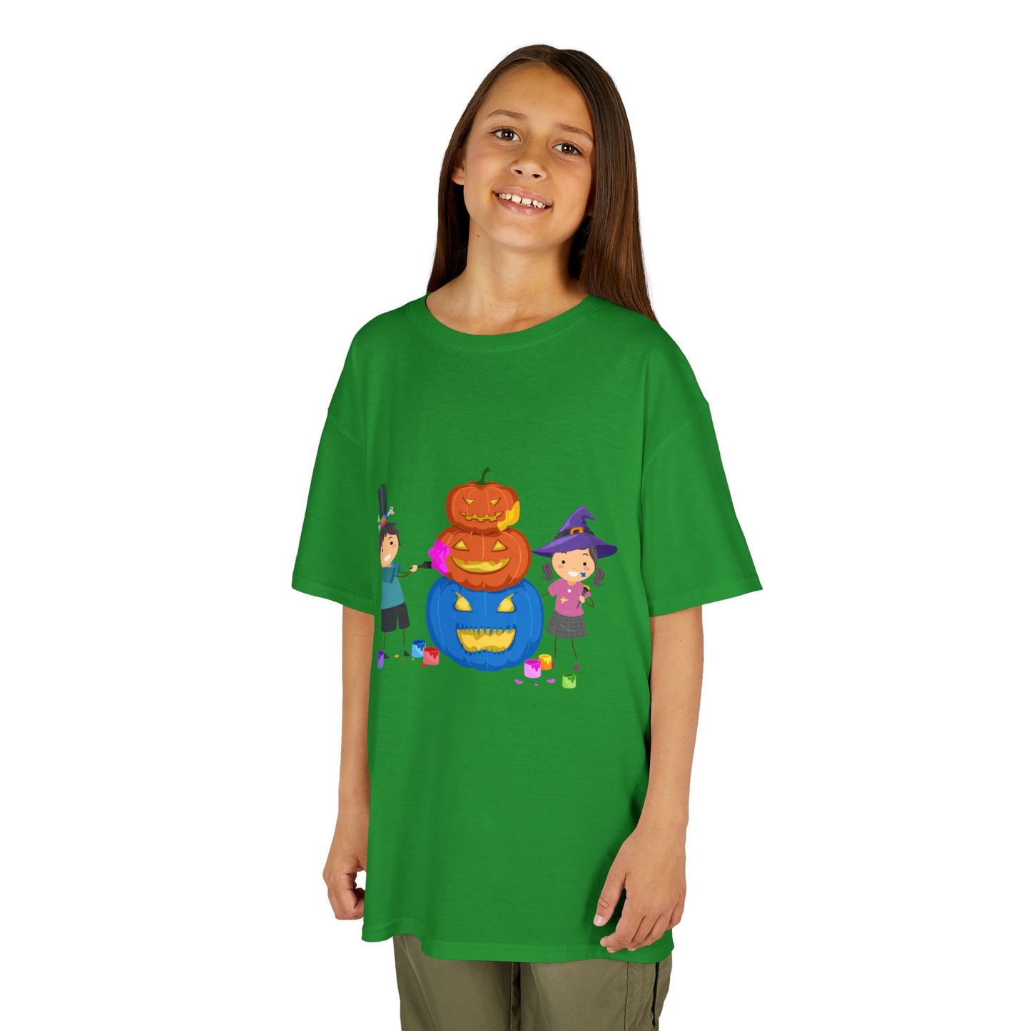 Kids Halloween Tee with Pumpkin Design, Fun Kids Shirt, Halloween Costume Top, Trick or Treat Tee, Spooky Season Apparel, Kid's Party Outfit