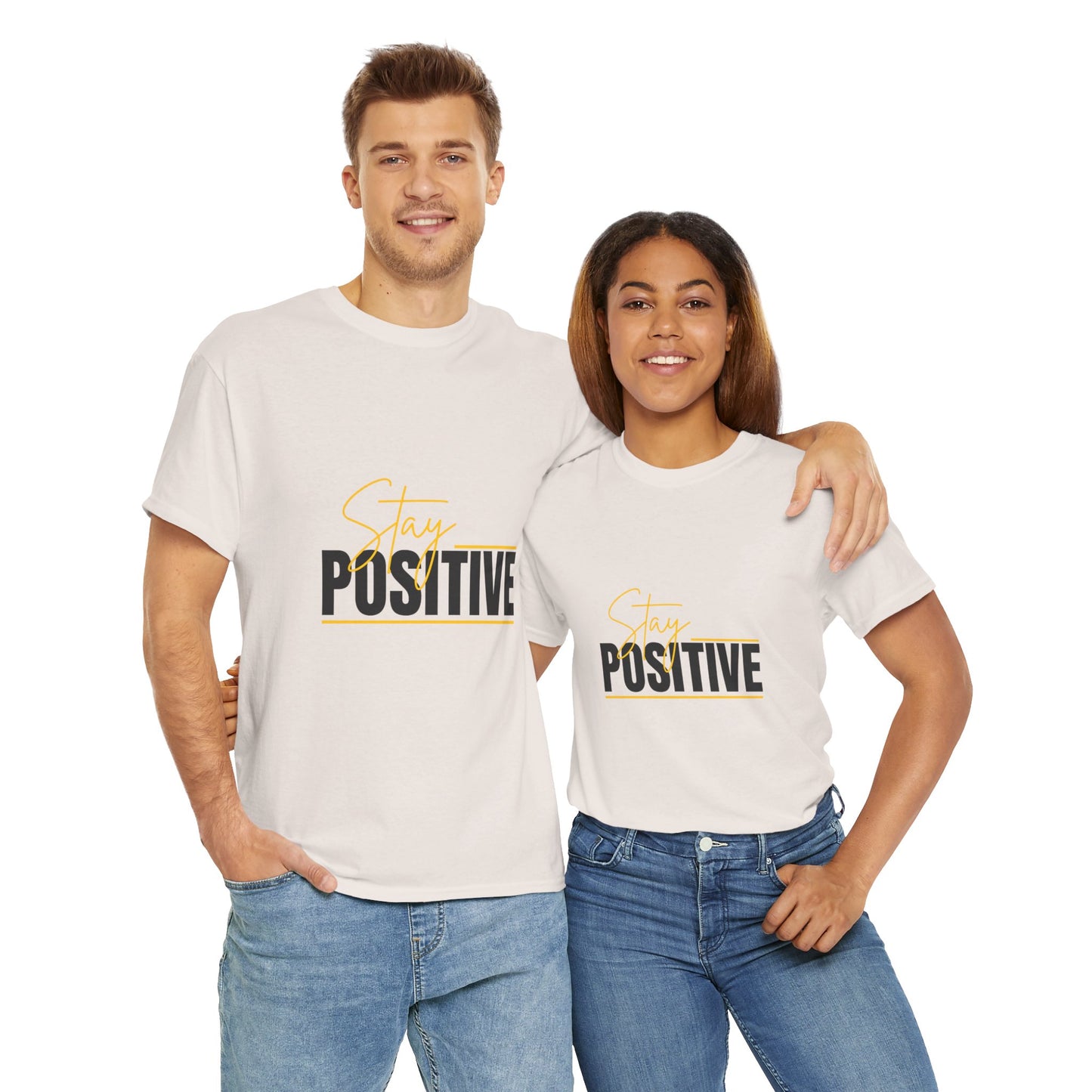 Stay Positive Unisex Tee, Motivational T-Shirt, Inspirational Apparel, Gift for Friends, Positive Vibes Shirt