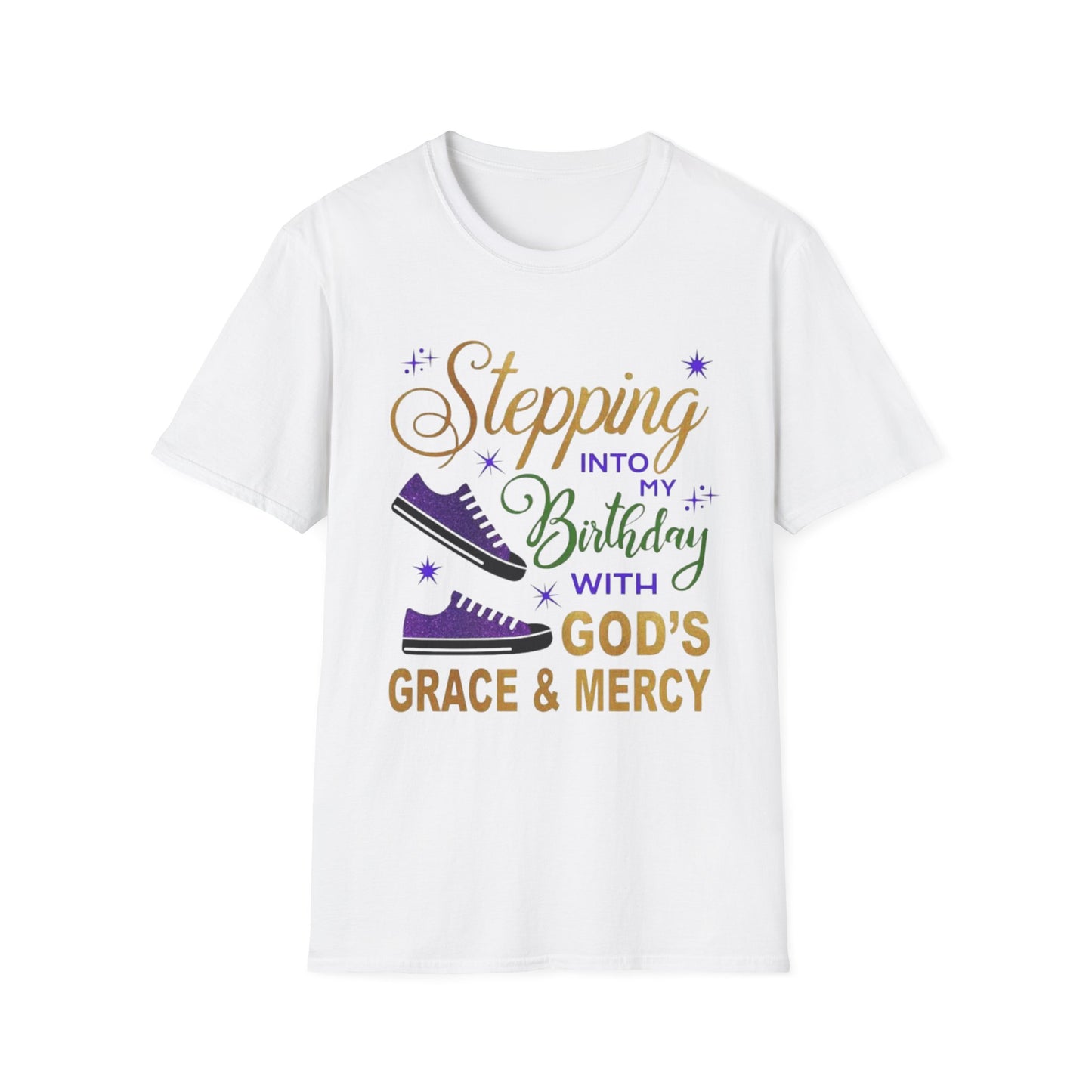 Birthday Celebration T-Shirt, Birthday Gift, God’s Grace Tee, Unisex Softstyle Shirt, Faith-Based Apparel, Comfortable Casual Wear