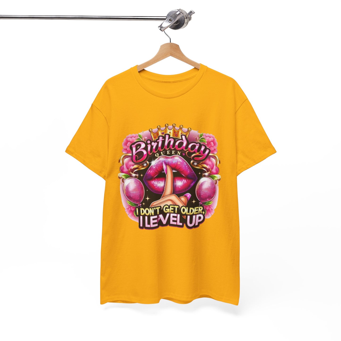 Birthday Level Up Tee, Unisex Heavy Cotton Shirt, Fun Birthday Gift, Retro Gaming Shirt, Celebrate Aging, Quirky Party Attire